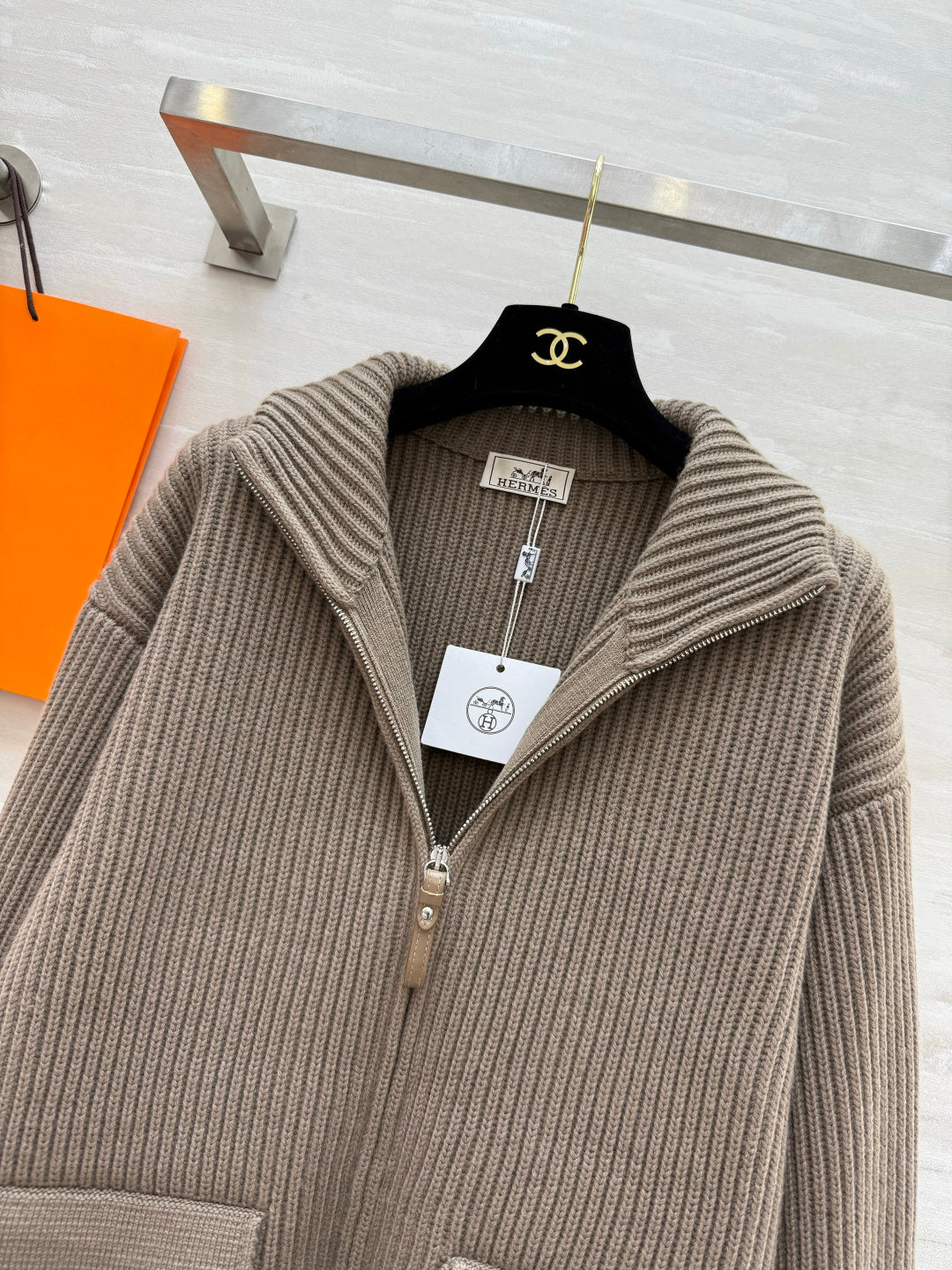 HM 26s Knit Jacket Taupe Wool 416017