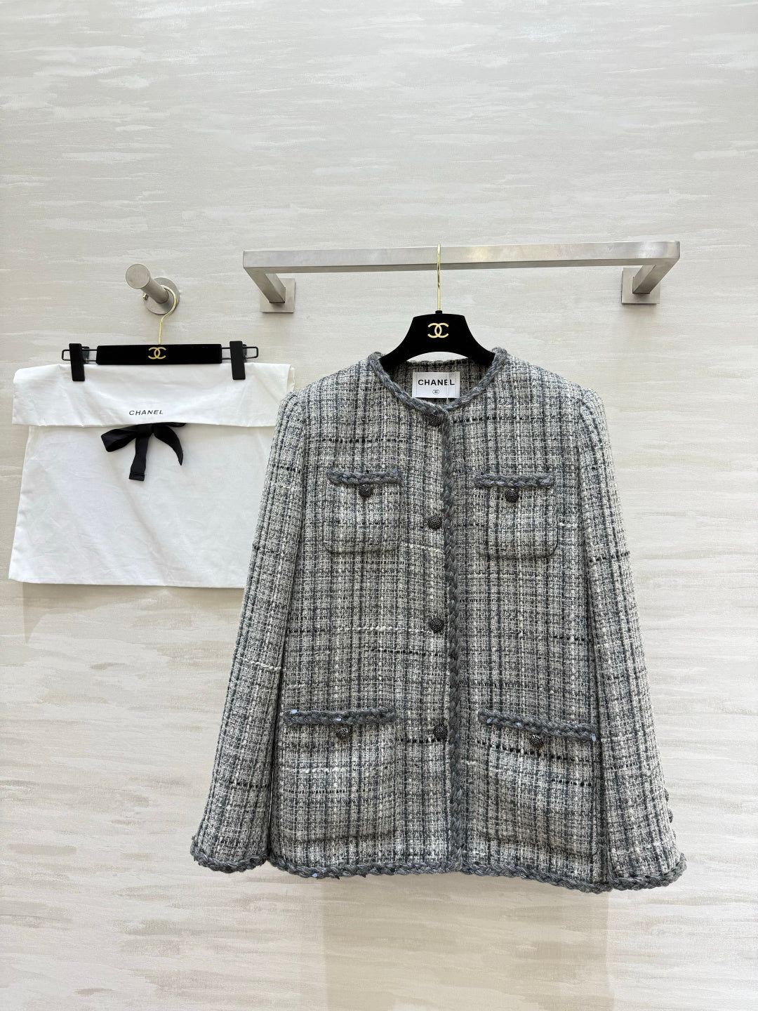 CC FW 2026 Jacket Grey Black White Tweed 423416