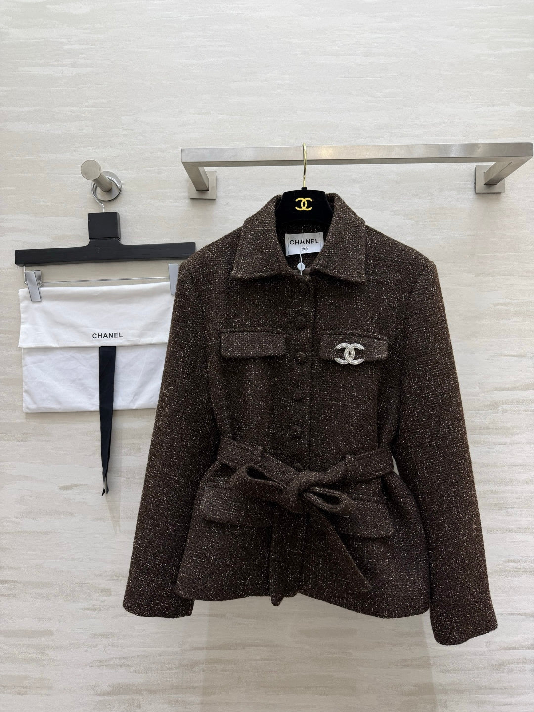CC 26s Belted Jacket Dark Brown Tweed 423400