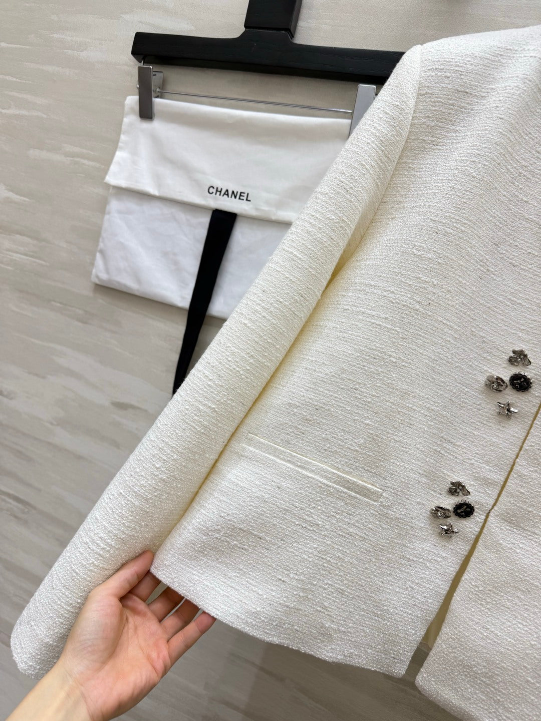 CC 26s Moonlight Mini Jacket White Tweed 423386
