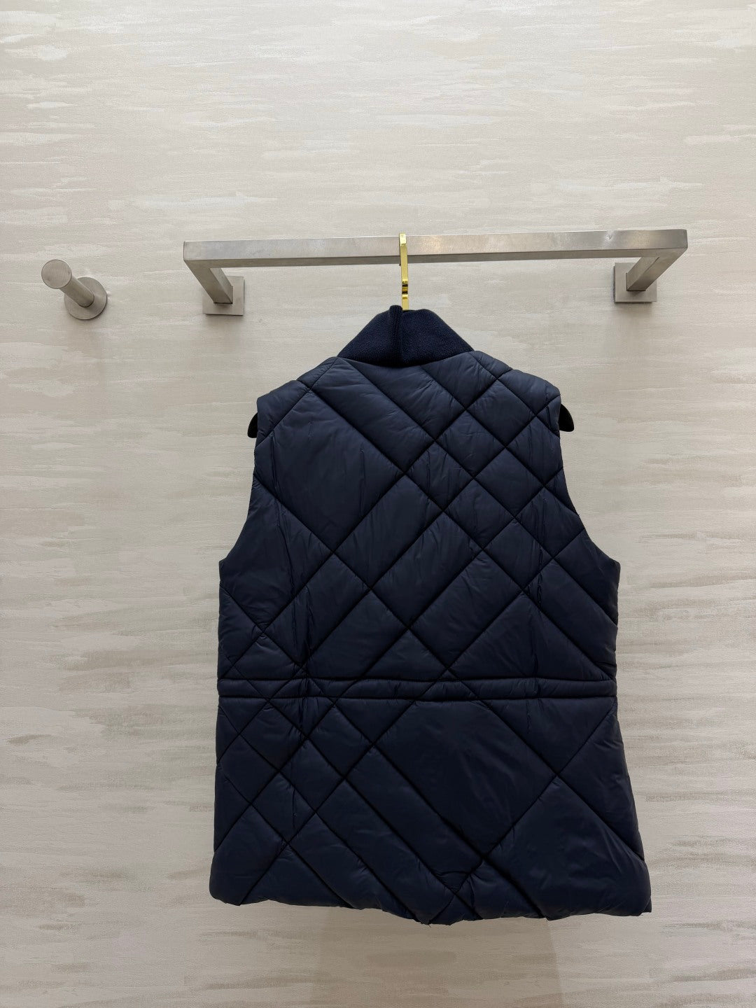Burberry 26s Quilted Vest Navy Blue Logo Patch 427414