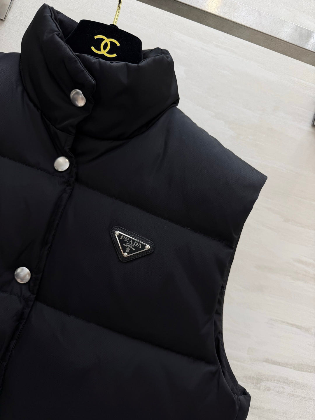 Prada 26s Puffer Vest Black Triangle Logo 427384