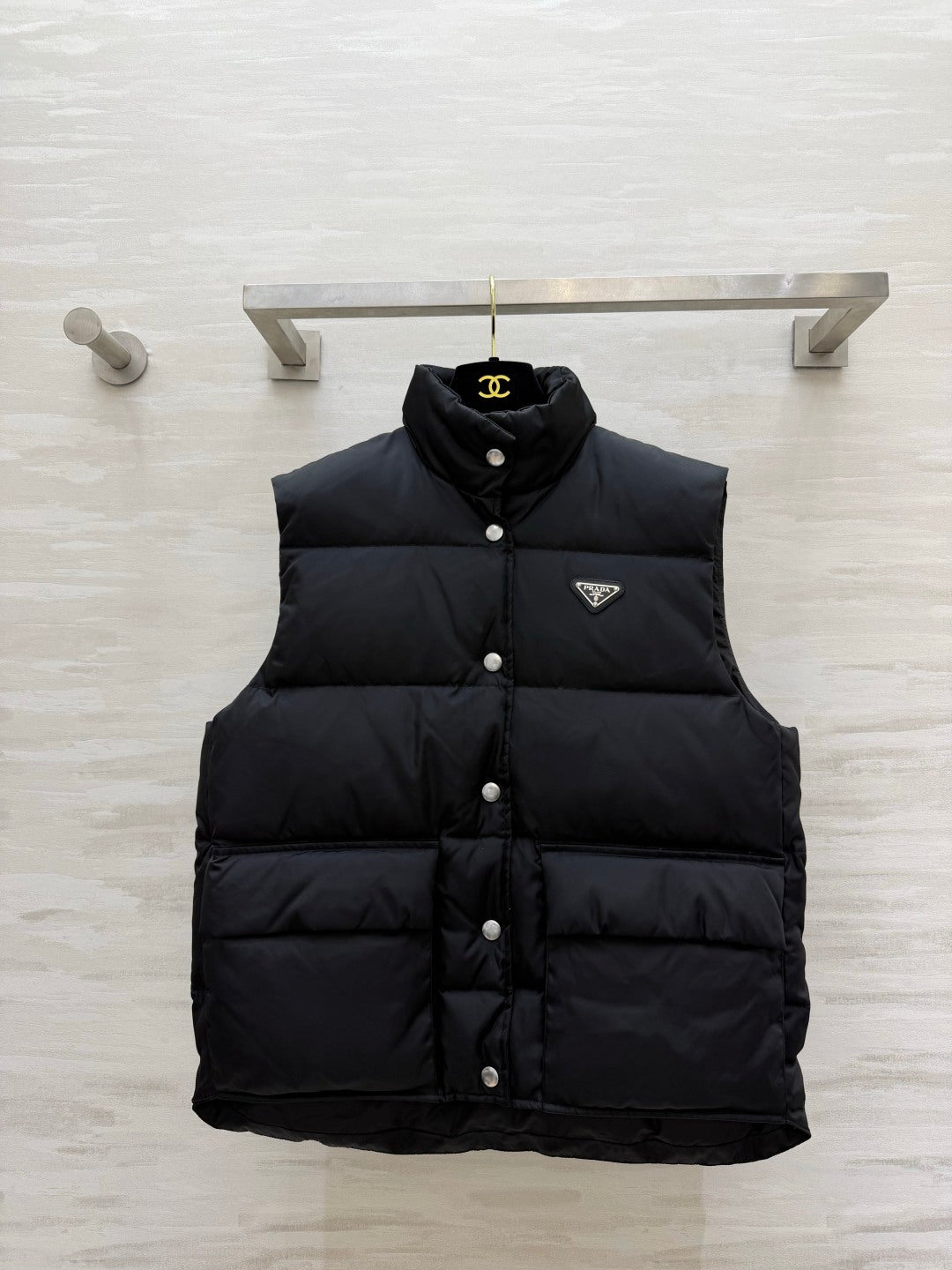 Prada 26s Puffer Vest Black Triangle Logo 427384