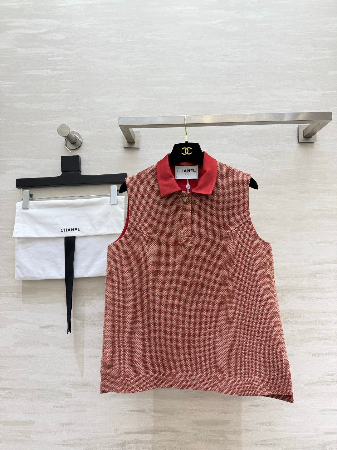 CC 26S Coral Tweed Sleeveless Polo Top 428171