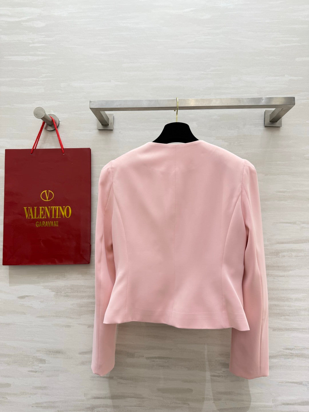 Valentino 26s Bow Ruched Blouse Pink 438835