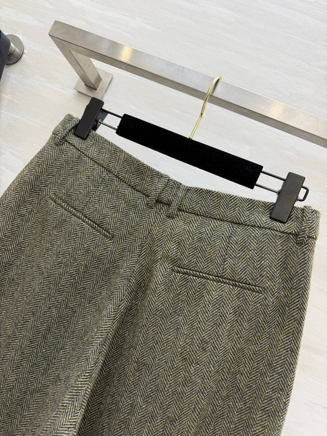 YSL 26s Khaki Wool Culottes Style 435353