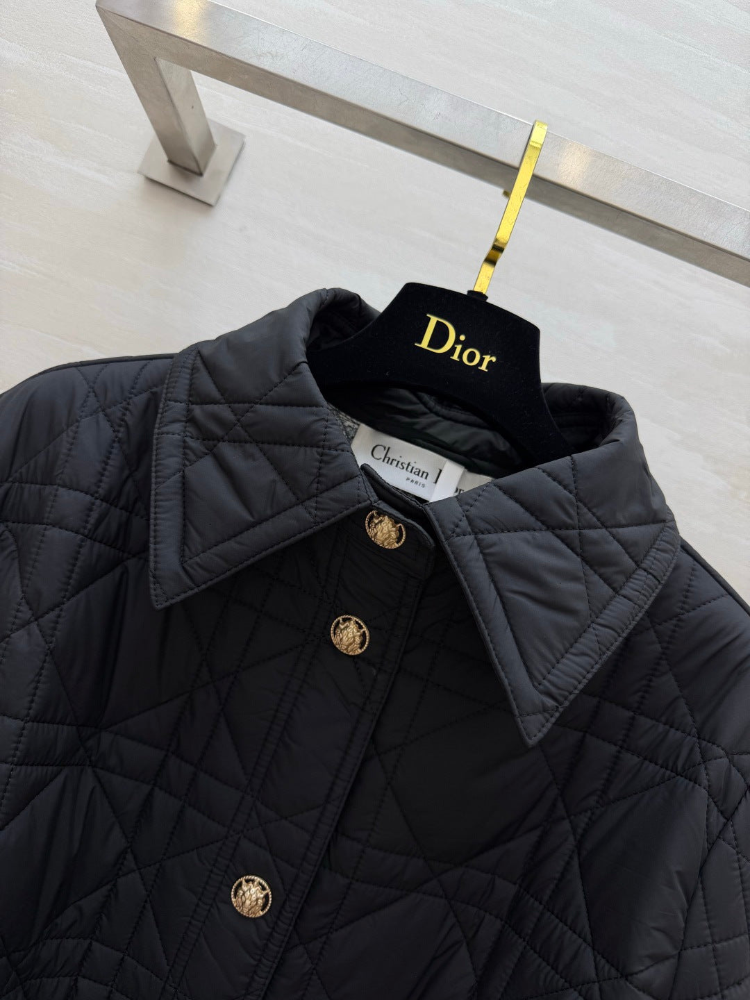 Dior 26s Cannage Quilted Belted Long Coat Black 438702