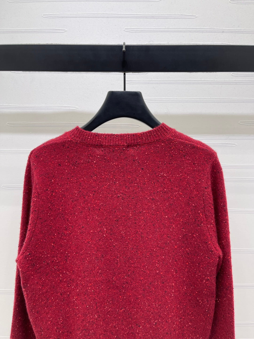 Miu 26s Neck Long-Sleeved Cardigan Red Cashemere 415896