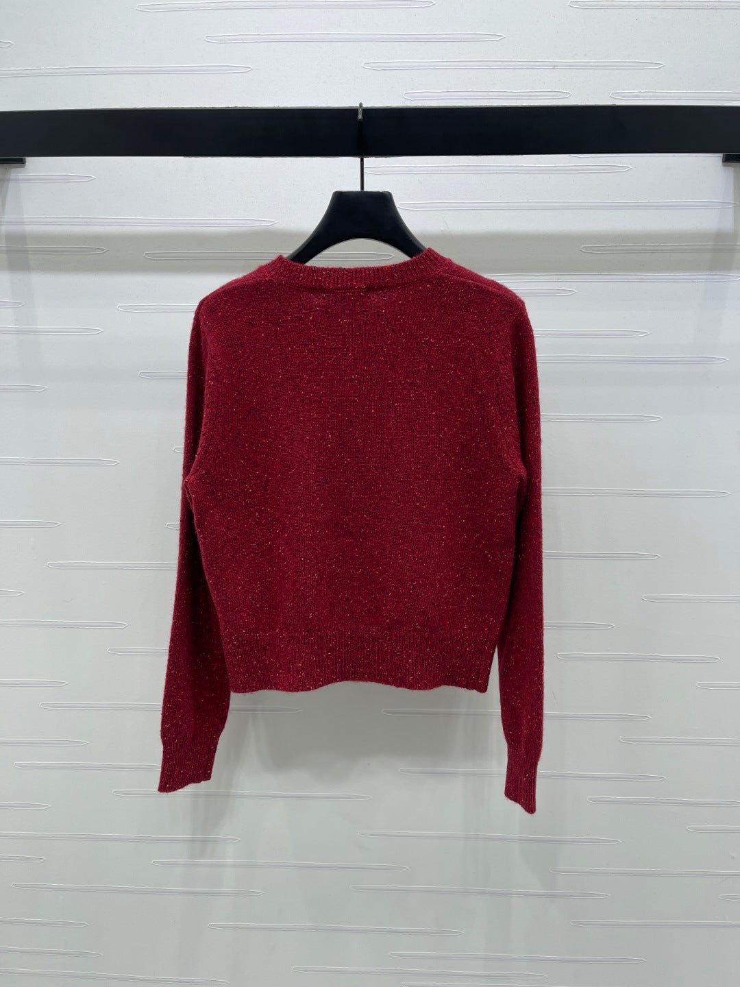 Miu 26s Neck Long-Sleeved Cardigan Red Cashemere 415896