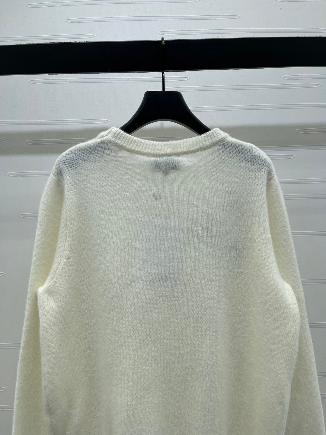 Chanel Floral Patterns White Cream Sweater Embroidered 340996