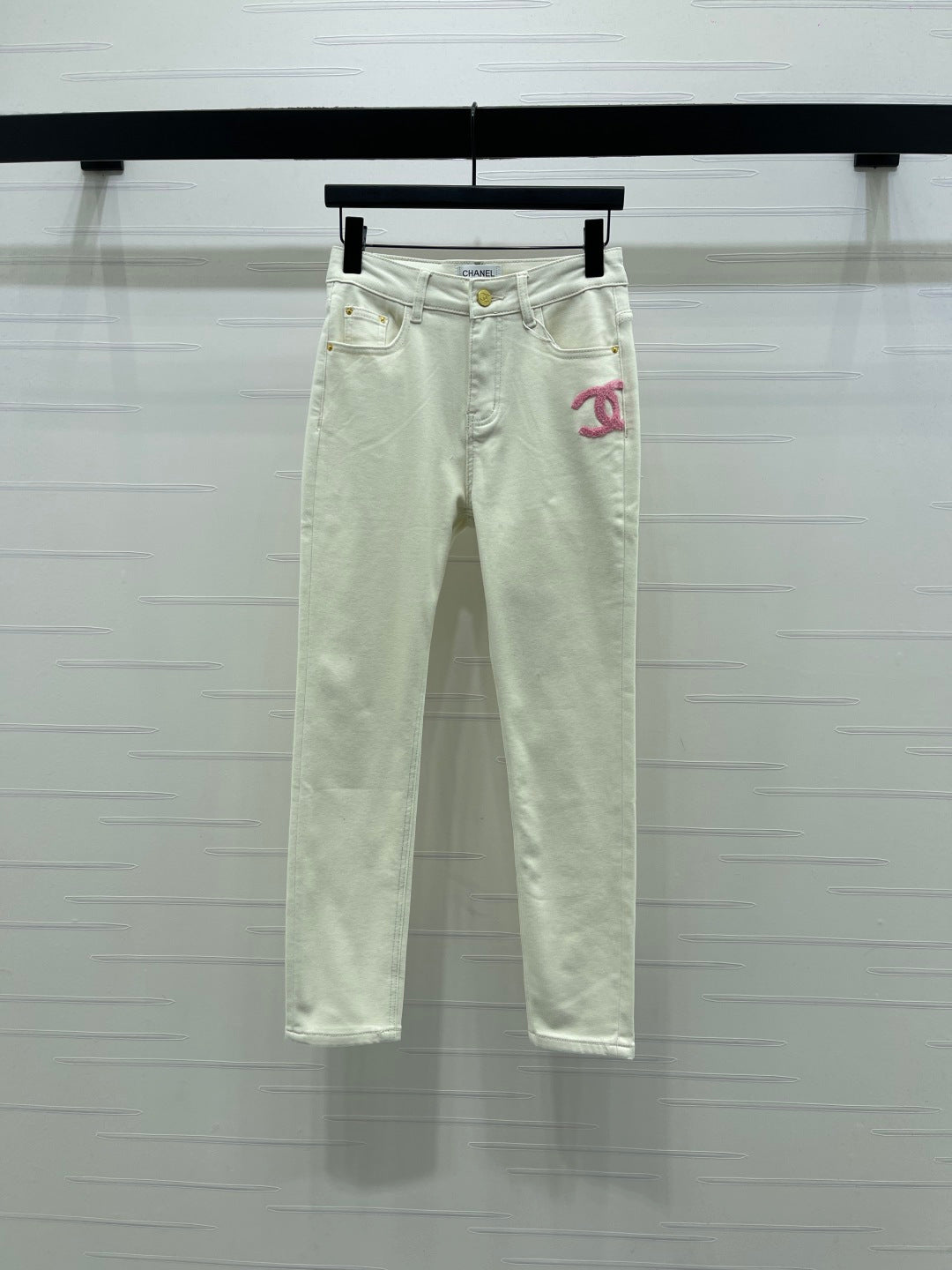 CC Slim-Fit Jeans White Pink Denim 343627