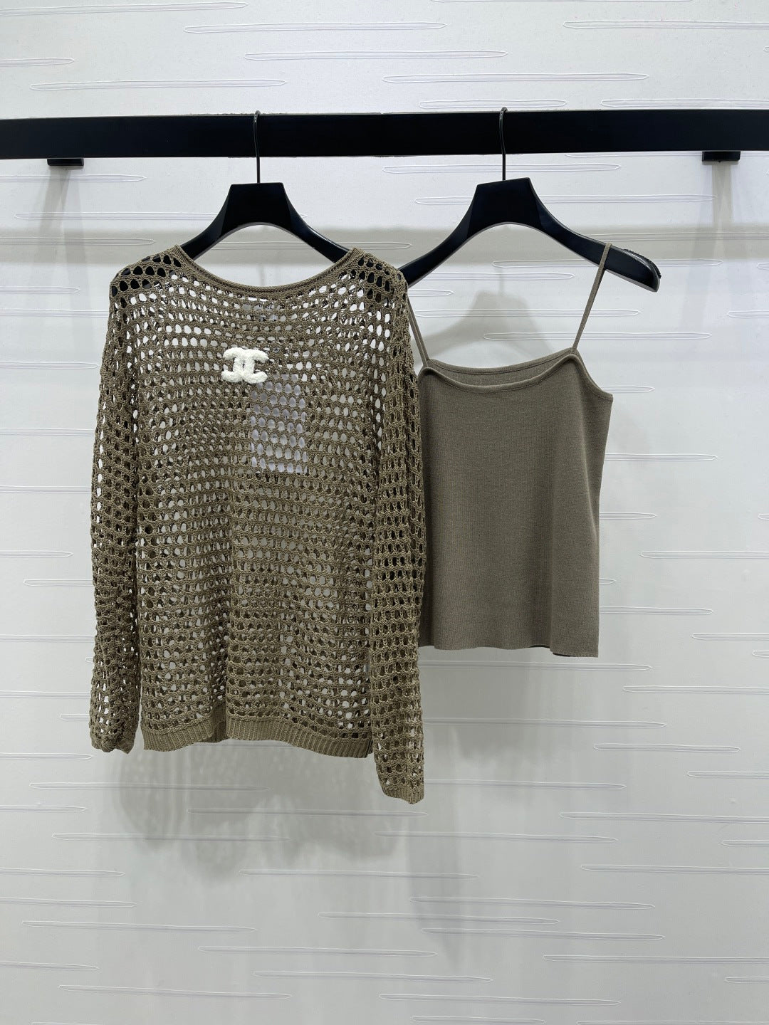 CC Ayered Long-Sleeved Top Grey Knit 343582