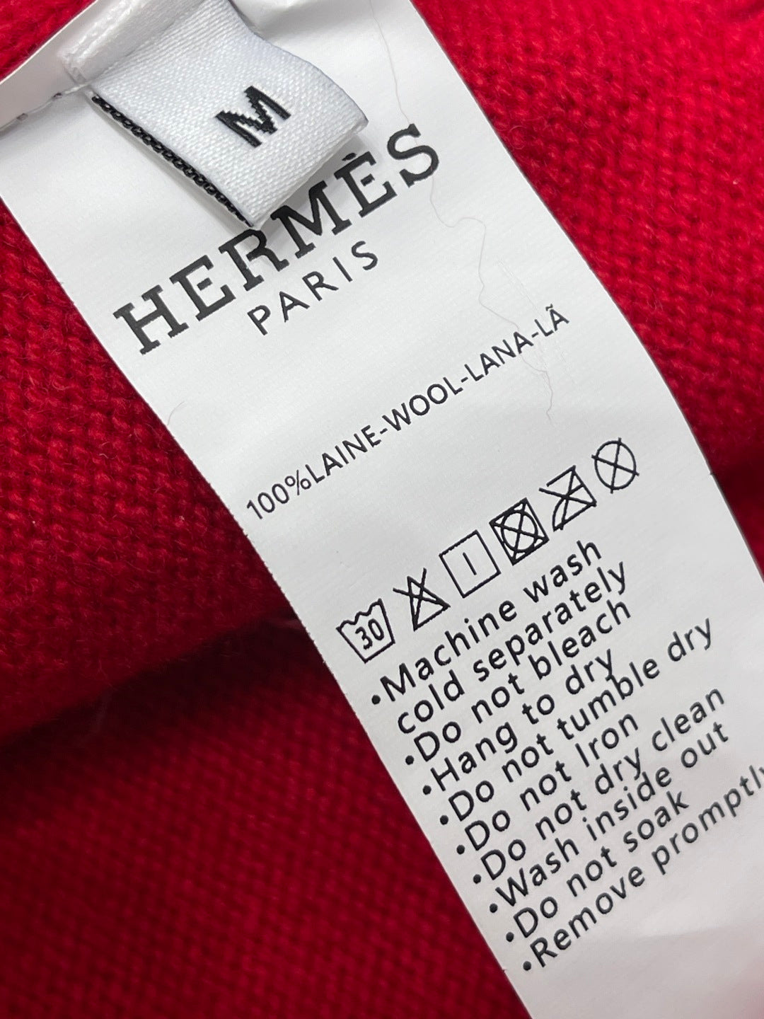 HM 26s Jacquard Horsehead V-Neck Knit Cardigan Red Wool 344105