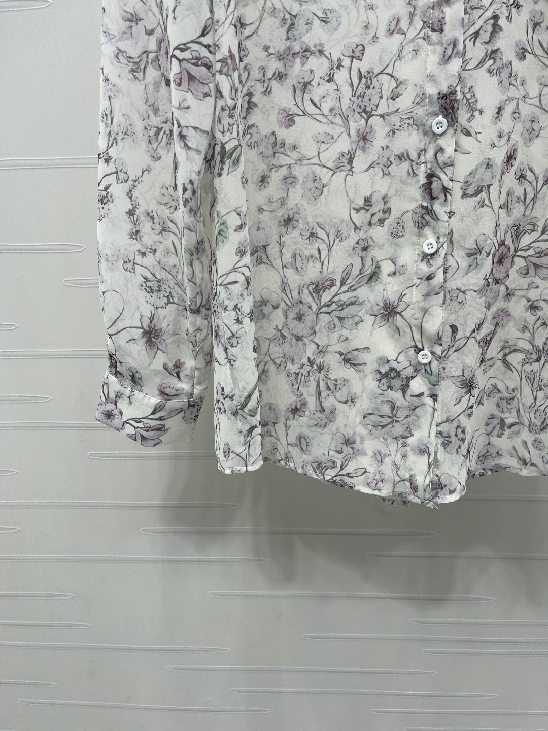 CD Printed Sheer Long-Sleeve Shirt 392643