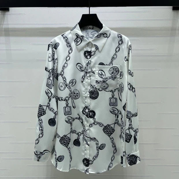 Chanel 2026 Long-sleeved Shirt With Chain Pattern 289851