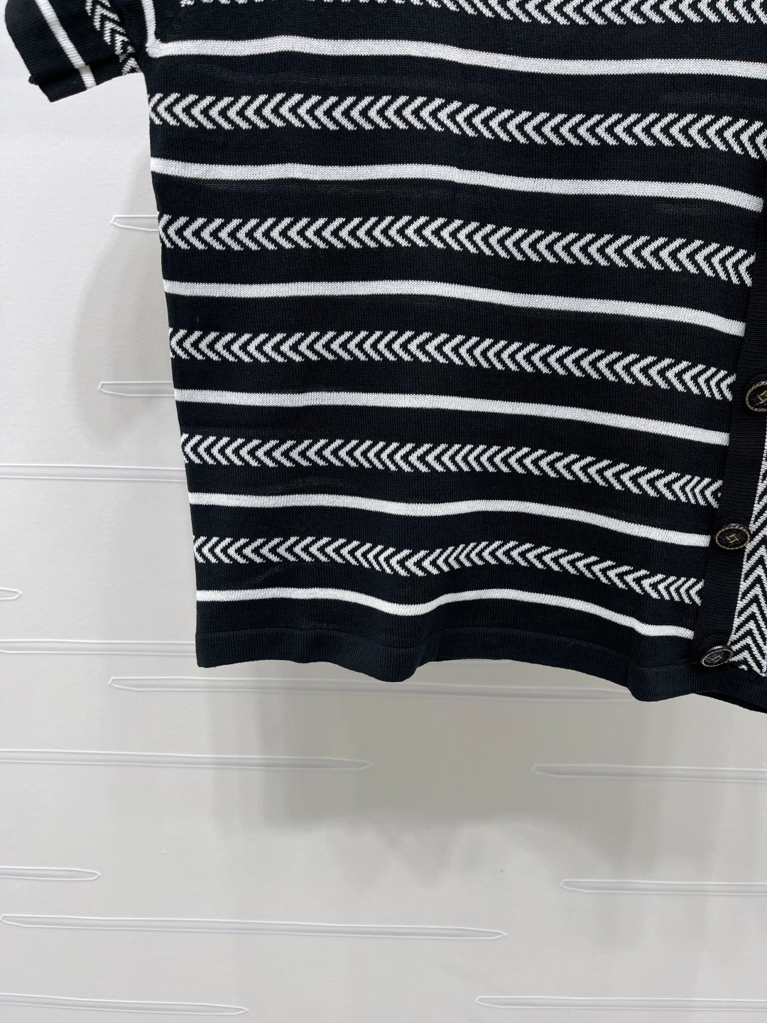 CC 26s Short-Sleeved Top White Black Cotton 373098