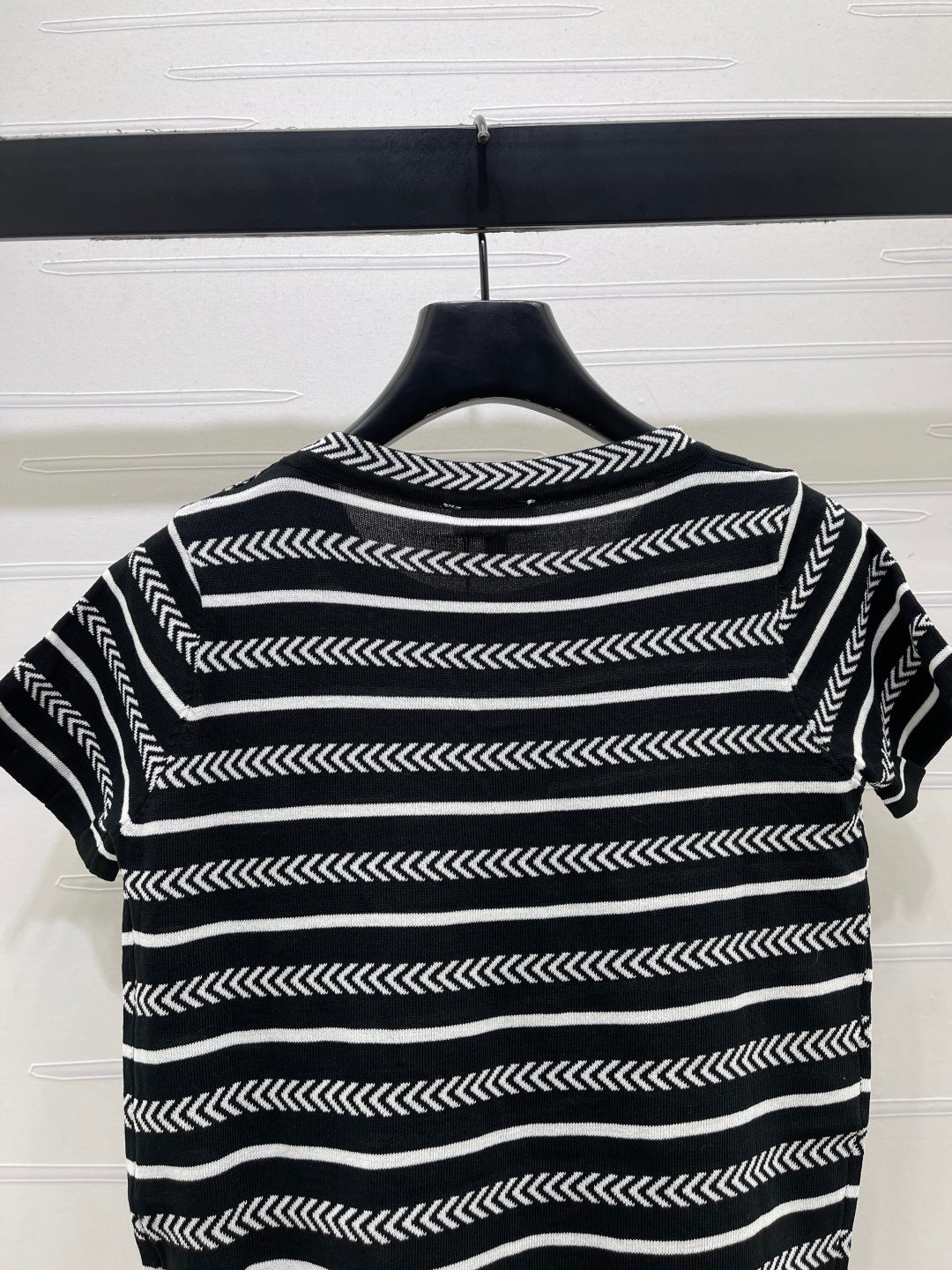 CC 26s Short-Sleeved Top White Black Cotton 373098