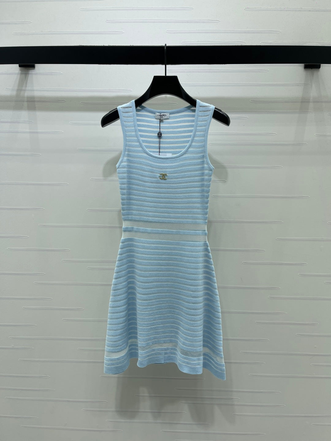CC 26s Knit Vest Dress Moonlight Blue Polyester Viscose 373117