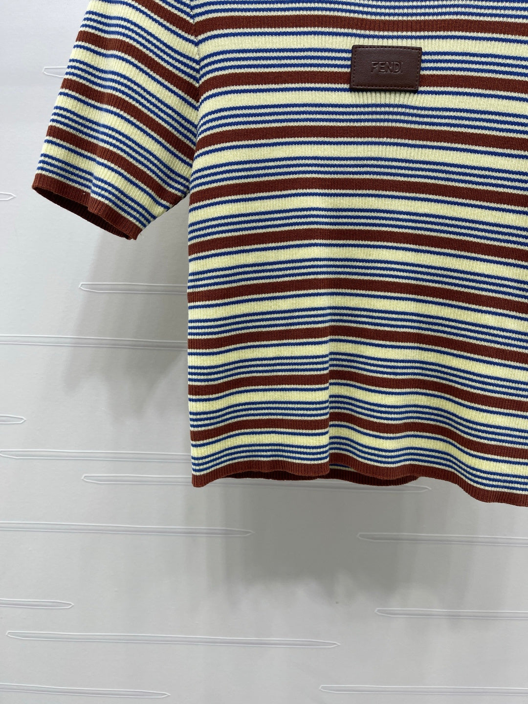 Fendi Striped Knit Top Tencel Silk 373150
