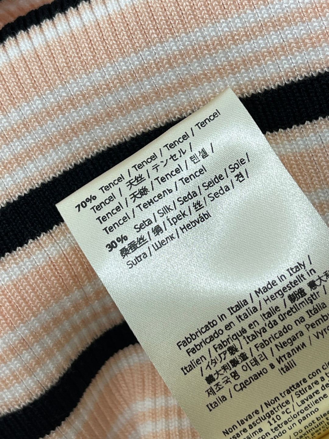 Fendi Striped Knit Top Tencel Silk 373150