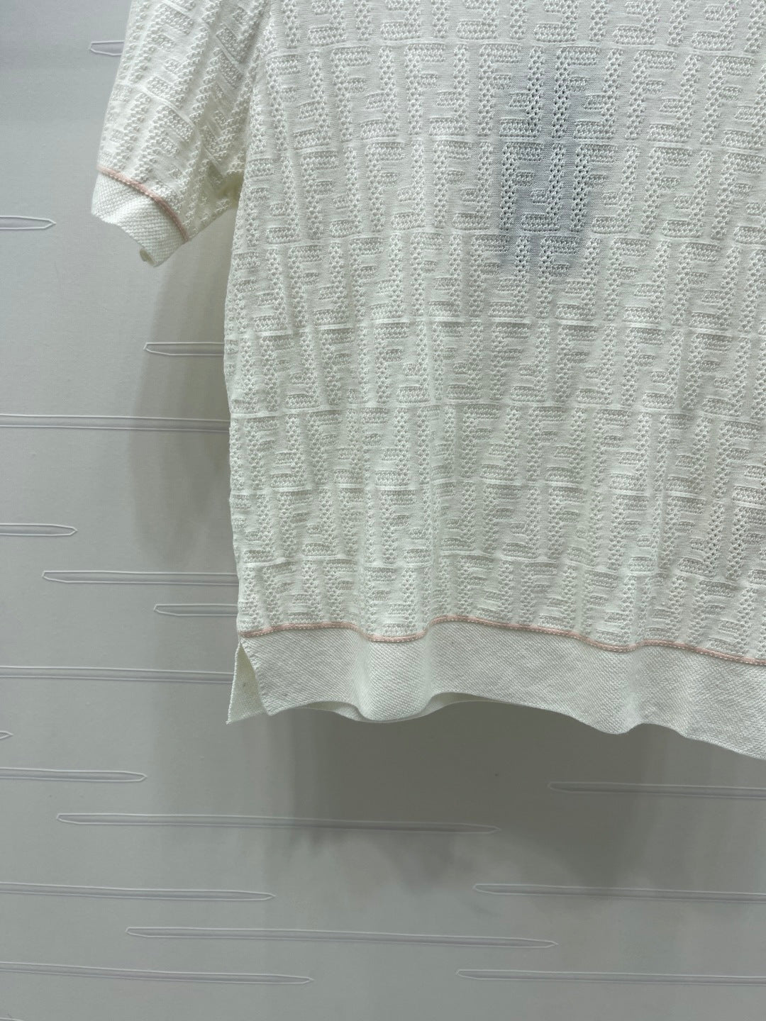 FF-jacquard T-shirt White Tencel Silk 373150