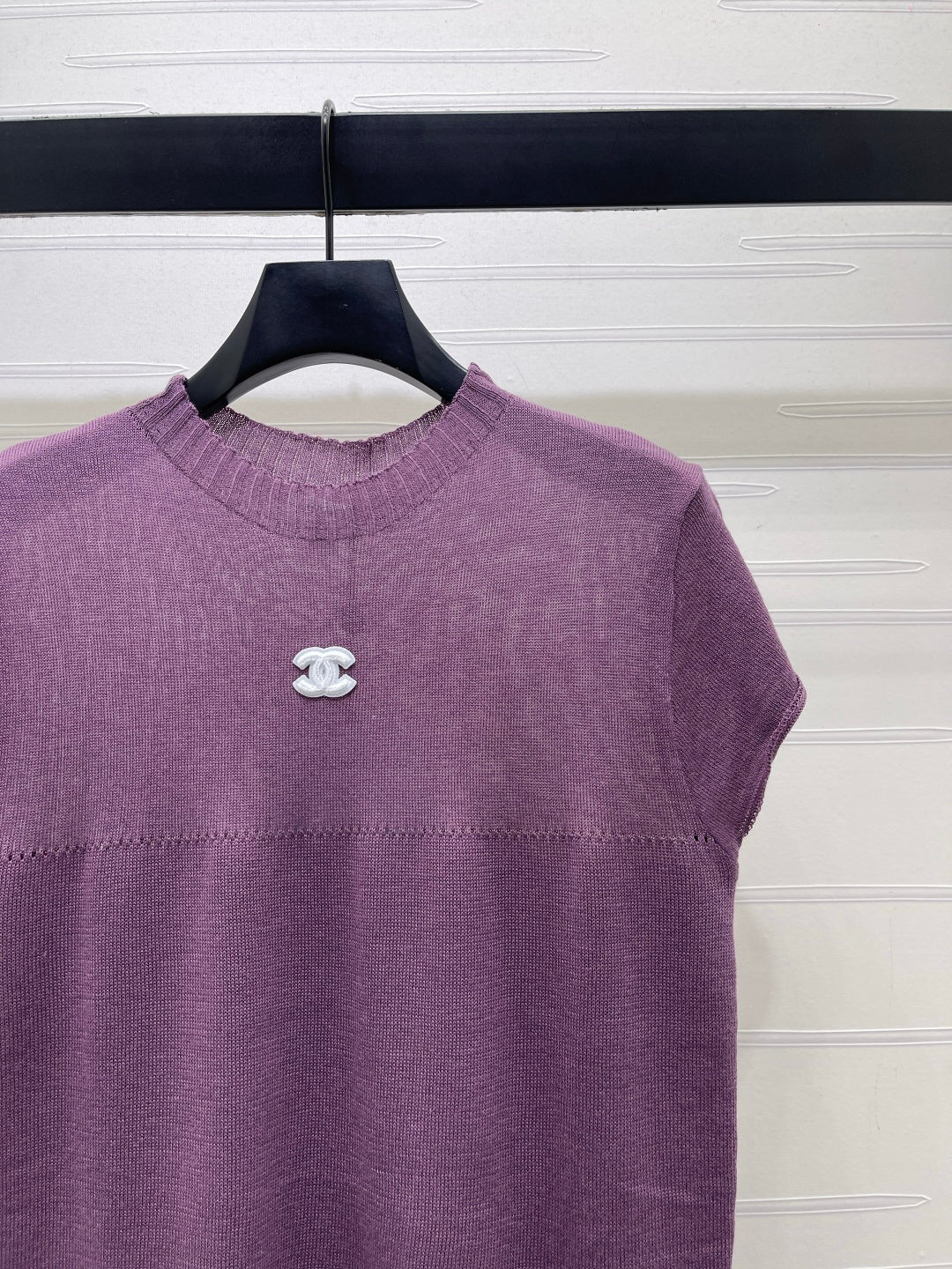 CC 26s Crew Neck Knit Short Sleeve Purple Cotton 382068