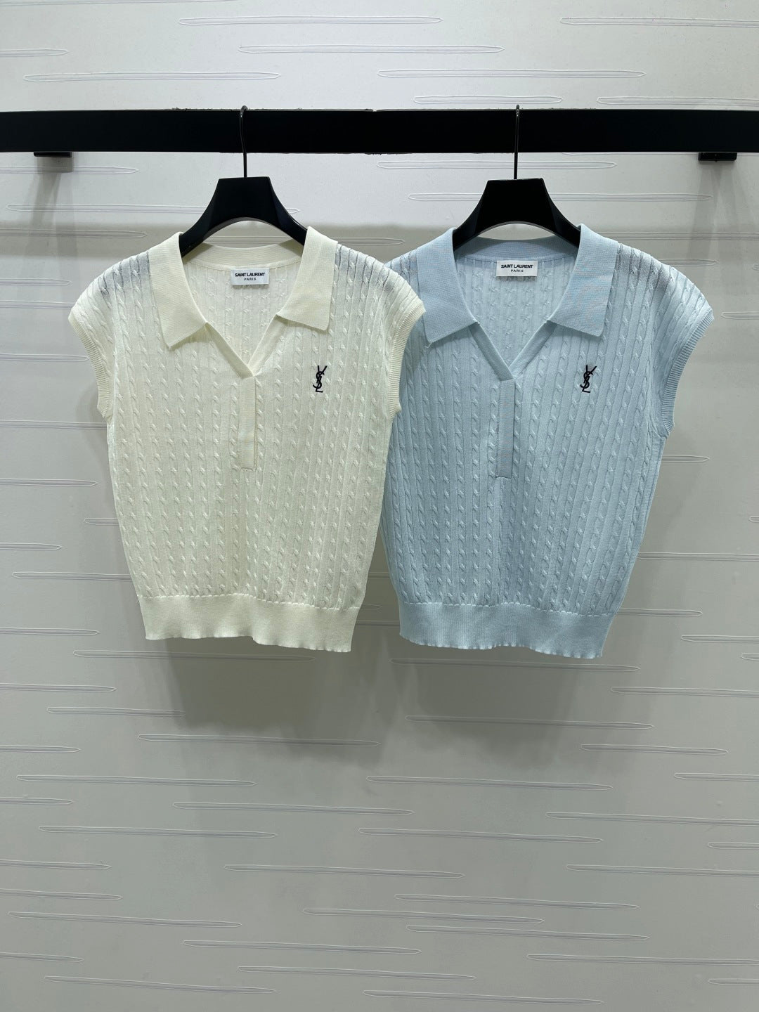 YSL Polo Collar Knit Vest Knit 392664