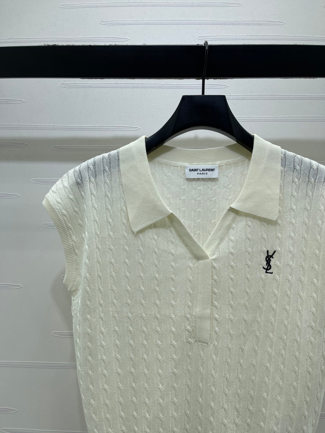 YSL Polo Collar Knit Vest Knit 392664