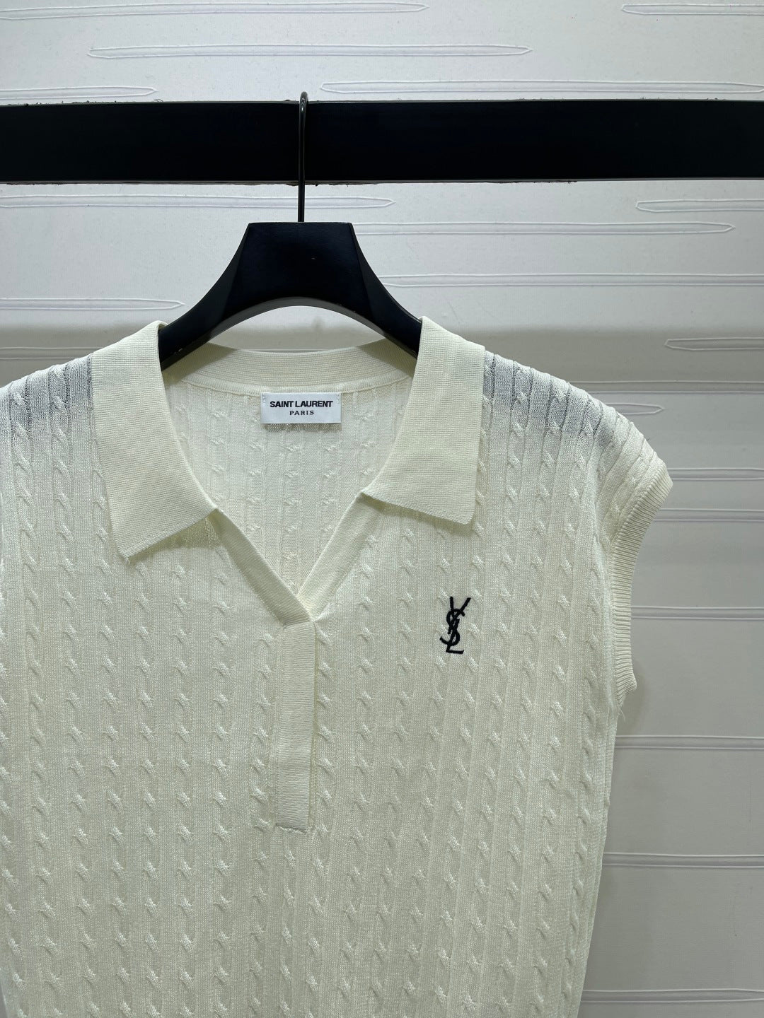 YSL Polo Collar Knit Vest Knit 392664