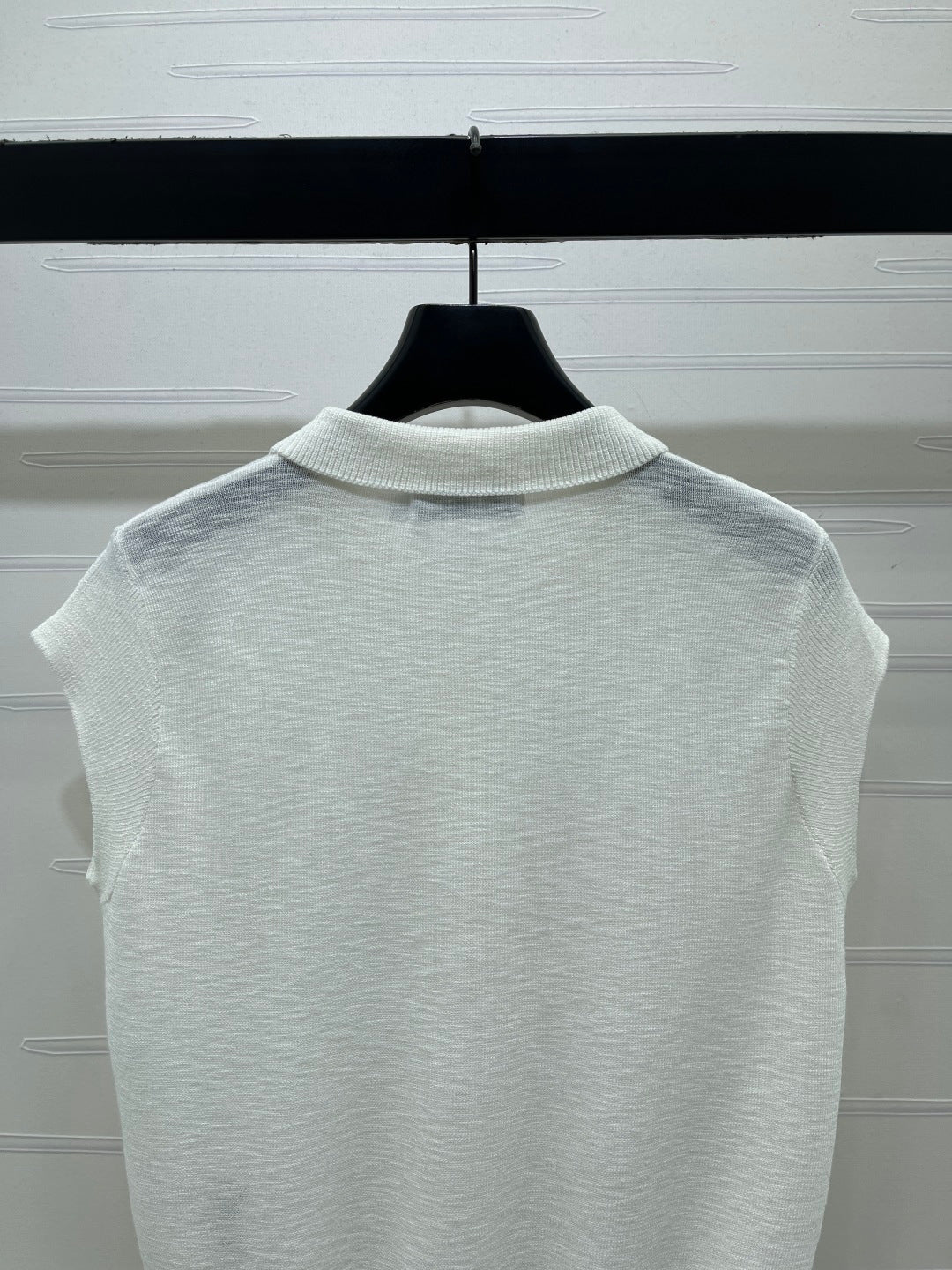 CD Polo Collar Knit Vest Silk Wool 392661