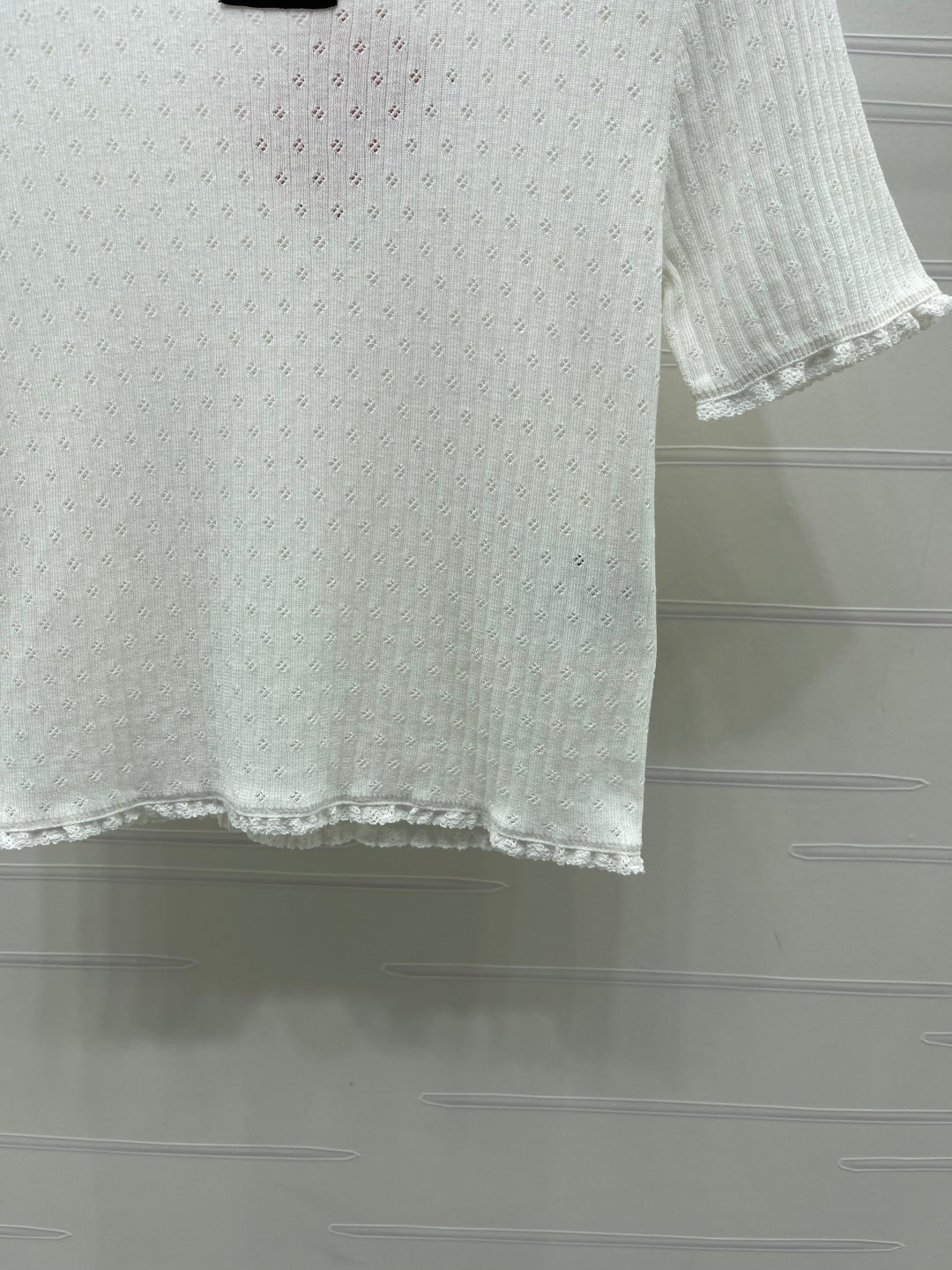 Miu Neck Short-Sleeved Top Linen Silk 392700