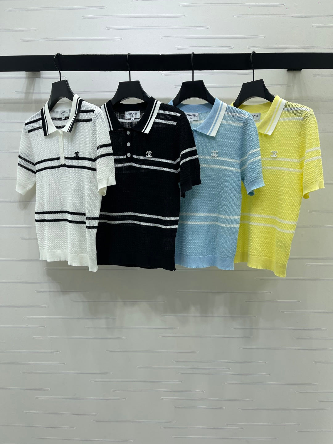 CC Cable Knit Short-Sleeve Shirt Silk Knit 392656