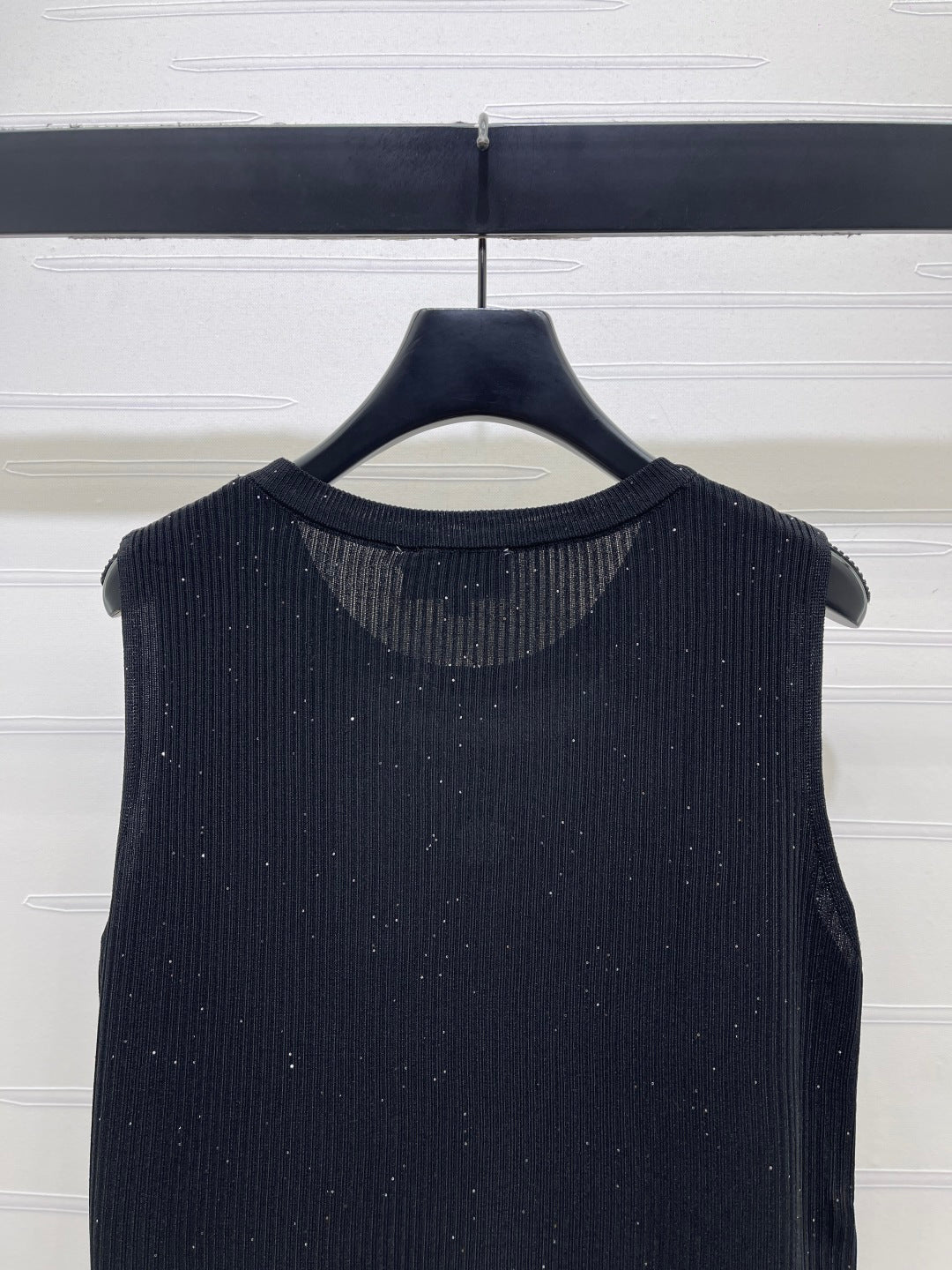 CC 26s Sequined Knit Vest Black Nylon Silk Wool 401614