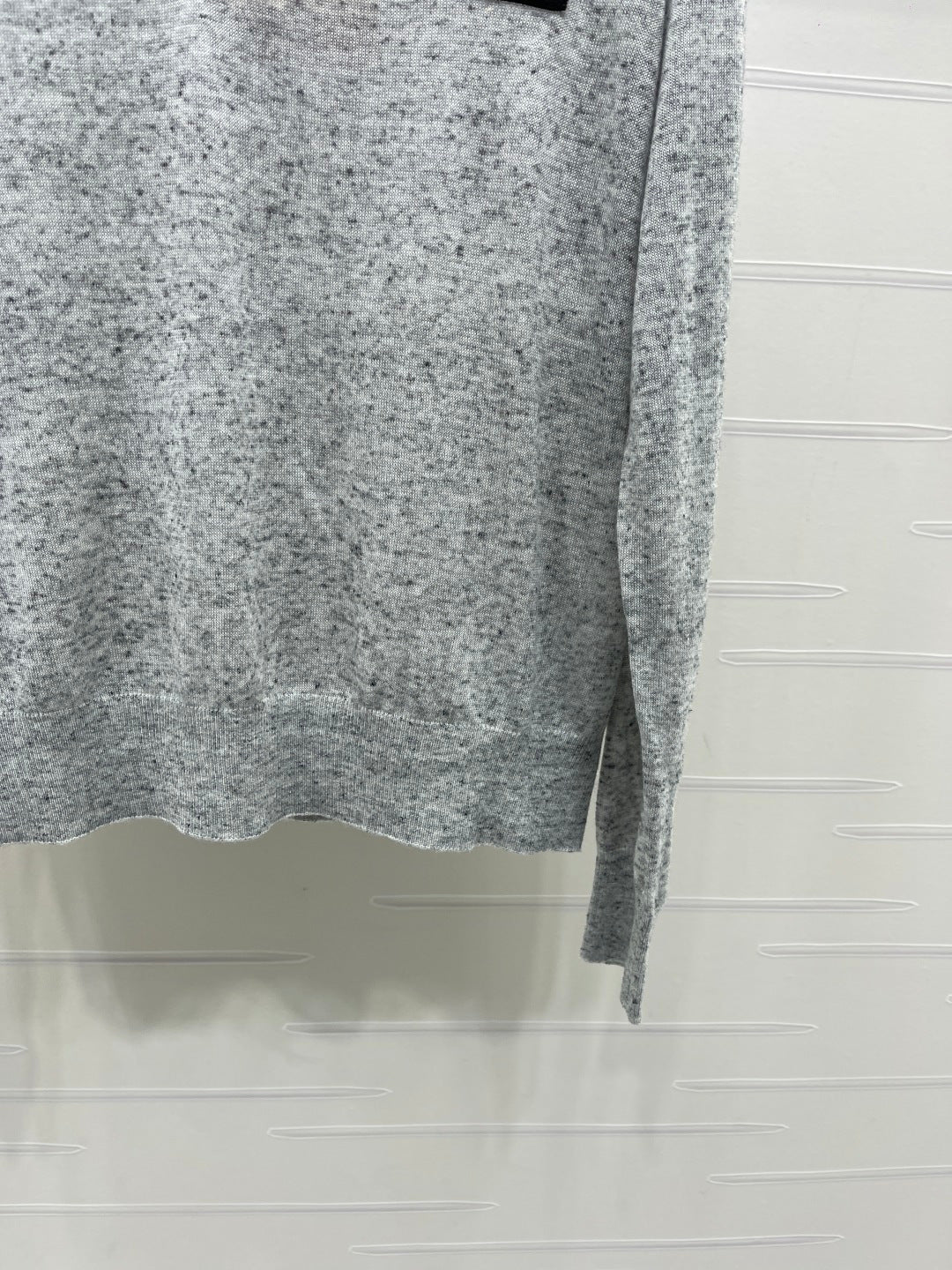 Miu 26s Knit Long-Sleeve Top Grey Wool 414881