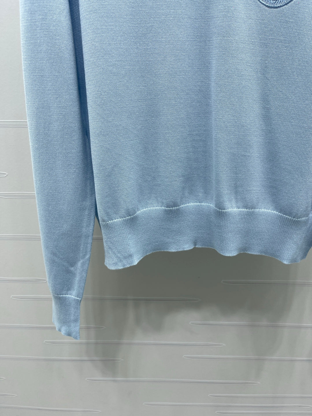 CD 26s Embroidered Logo Knit Long-Sleeve Sweater Light Blue Wool 422004