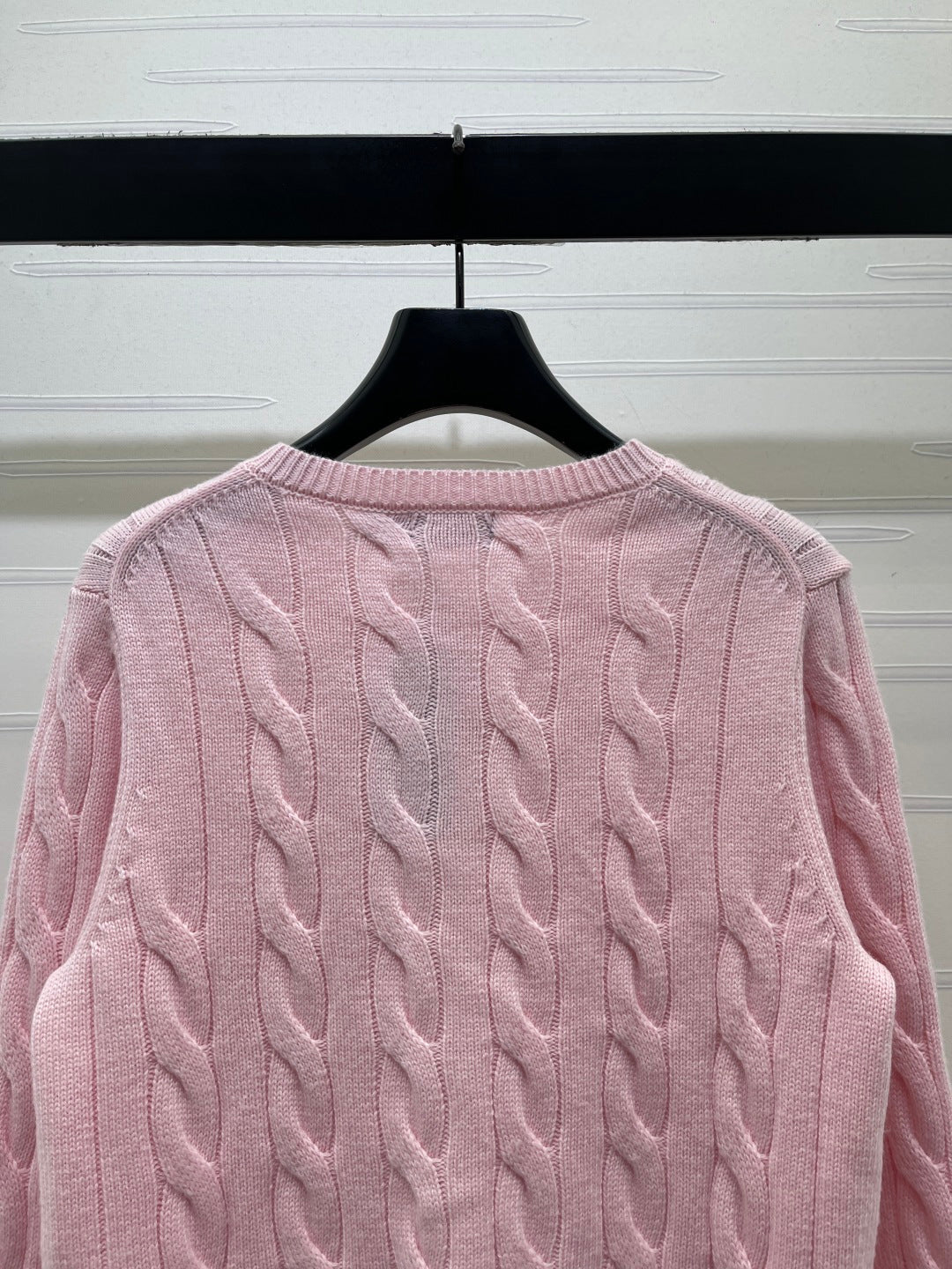 Ralph Lauren 26s Knit Crew Neck Long-Sleeve Cardigan Light Pink Wool 423870