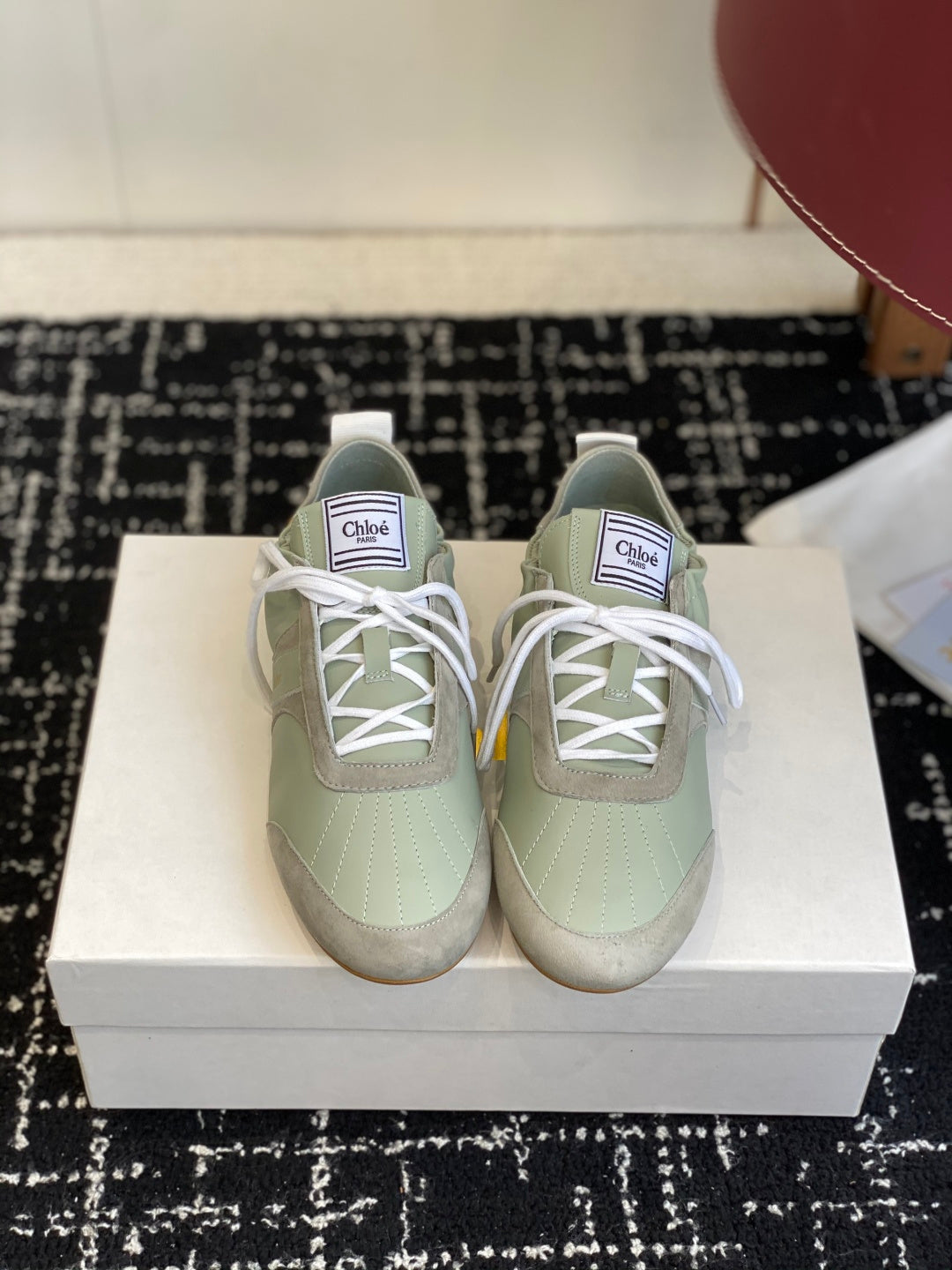 Chloé Kick Sneakers Olive Suede Lambskin 862648