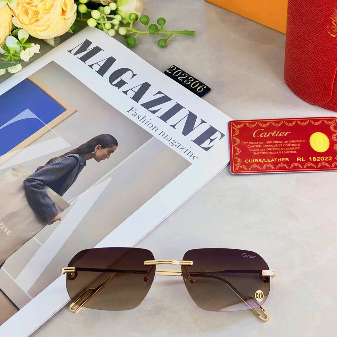 C DE RECTANGULAR SUNGLASSES 578002 IN METAL