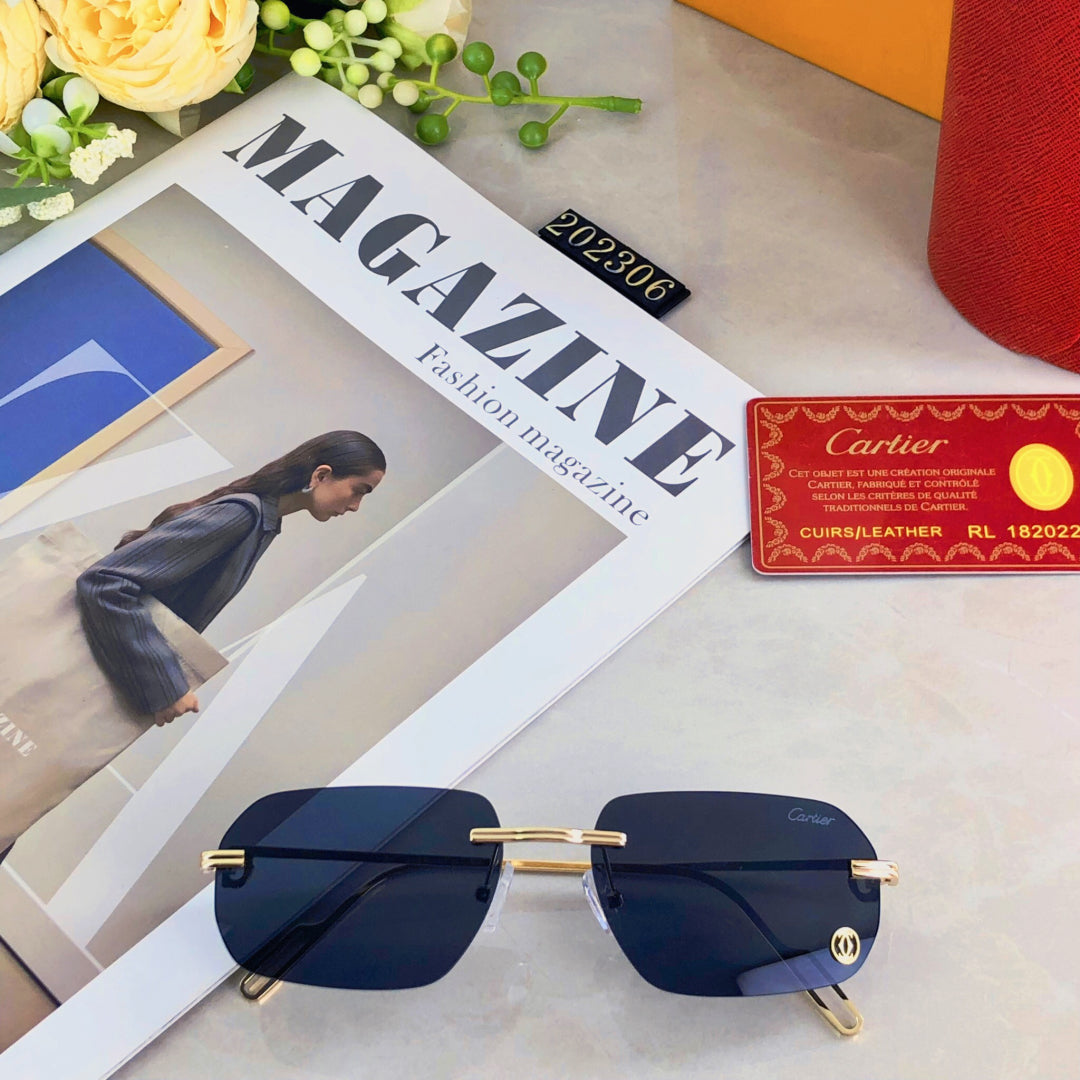 C DE RECTANGULAR SUNGLASSES 578002 IN METAL