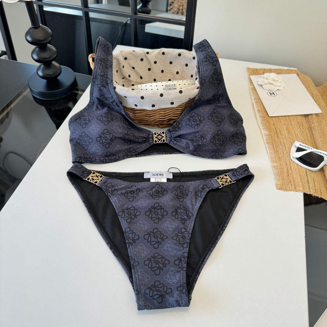 Loewe Two-Piece Bikini Navy Blue 203030