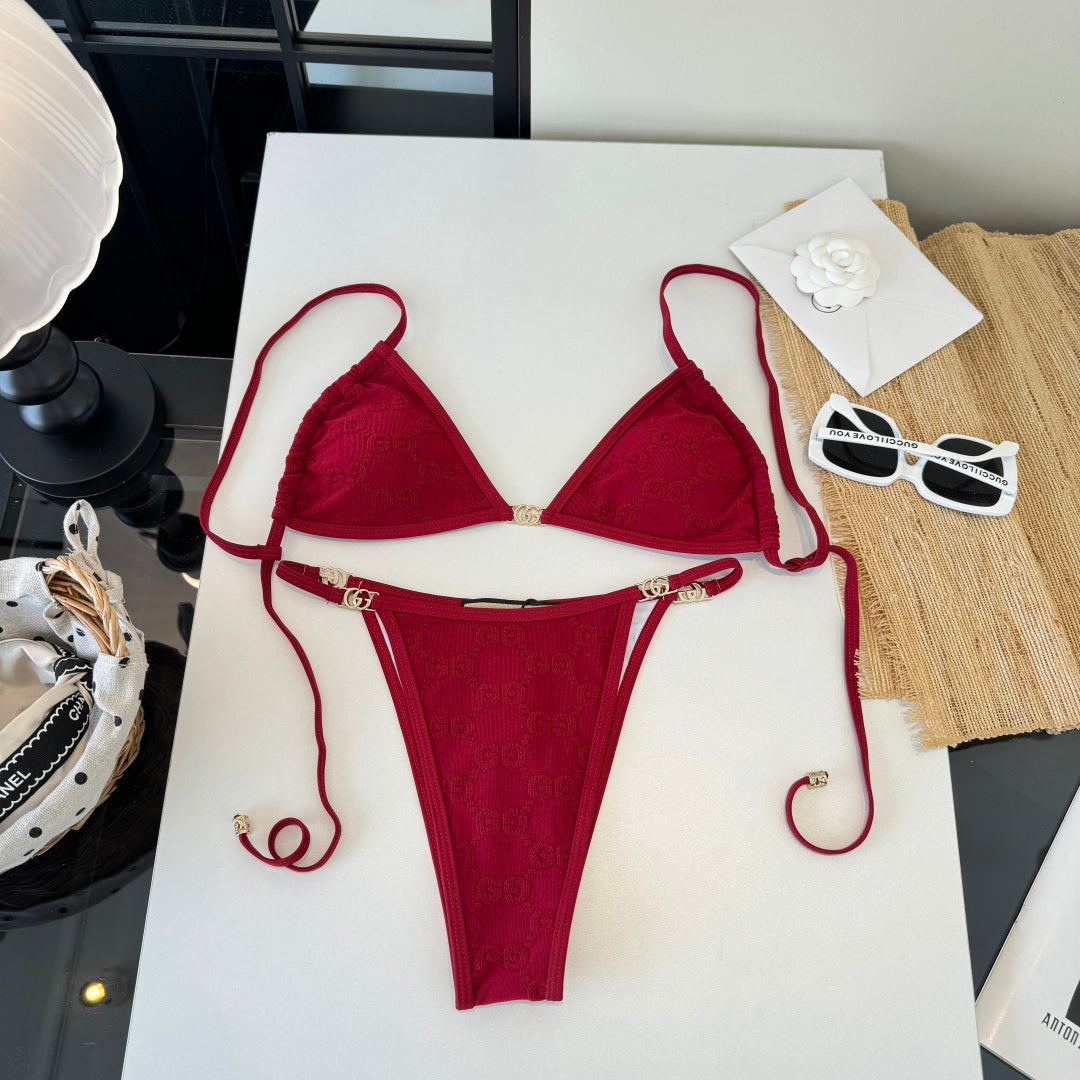 Gucci 26s Swimsuit Red Colorful Cotton 184238