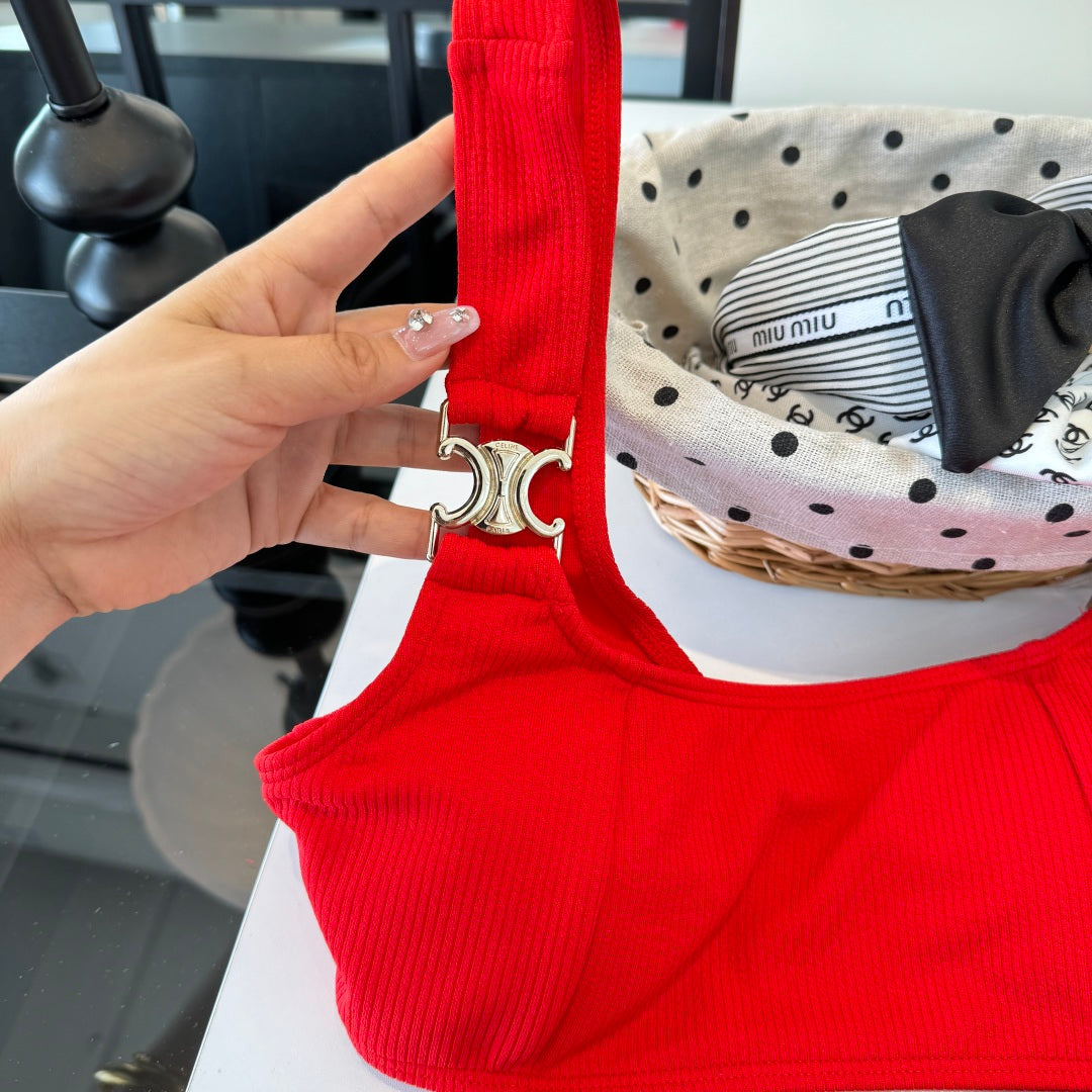Celine 26s Two-Piece Bikini Red 201806