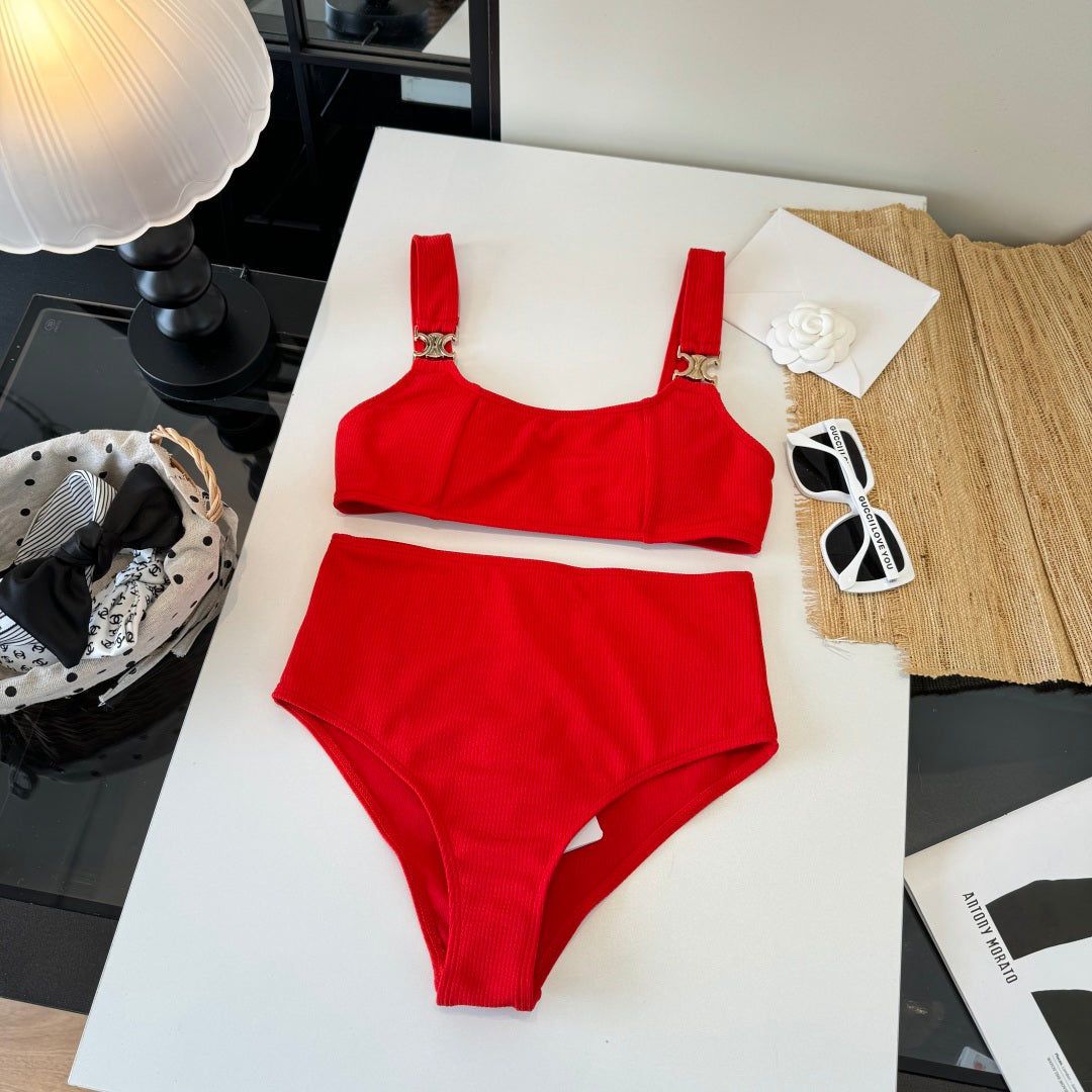 Celine 26s Two-Piece Bikini Red 201806