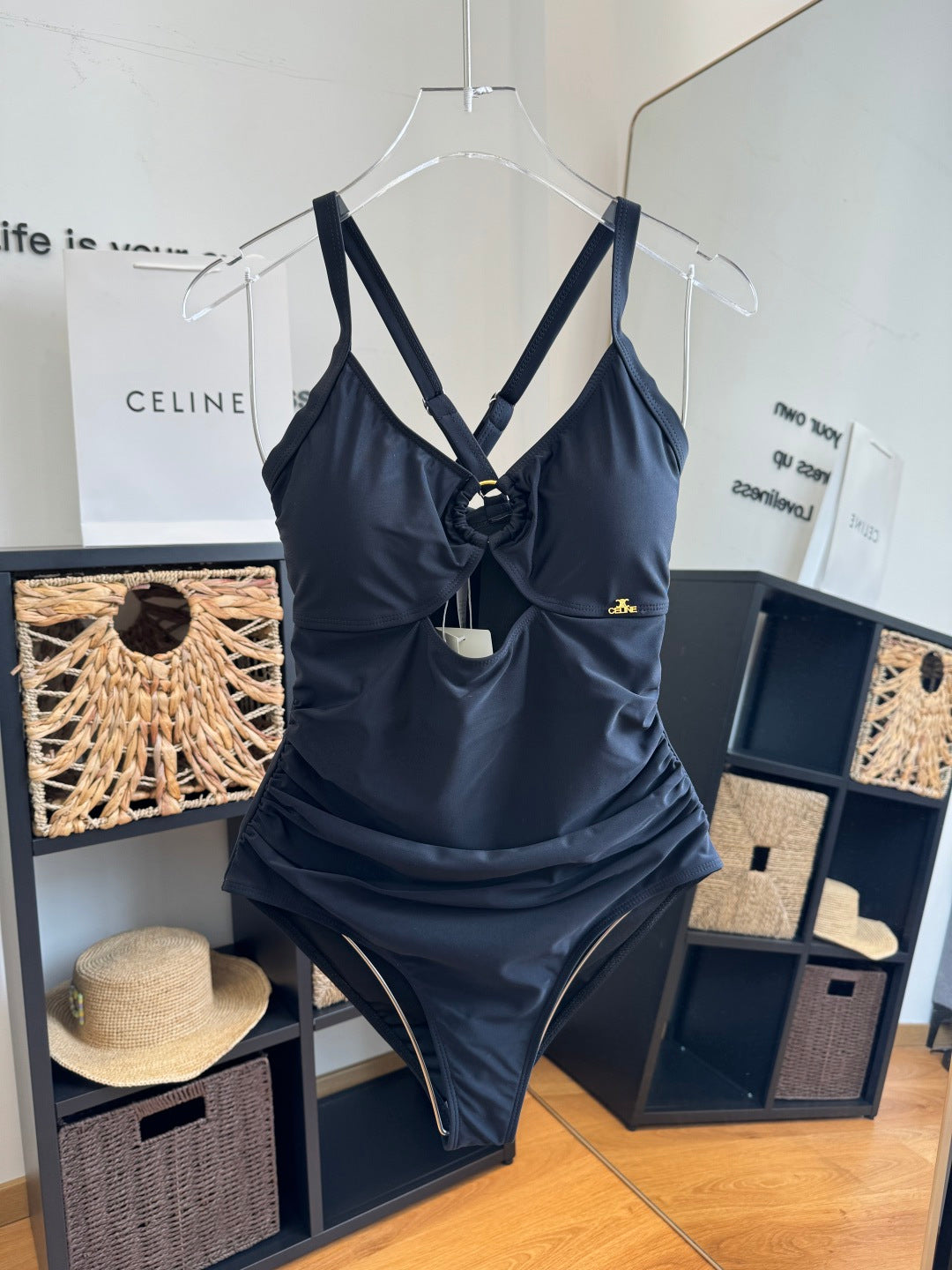Celine One-Piece Bikini Navy Blue 203017