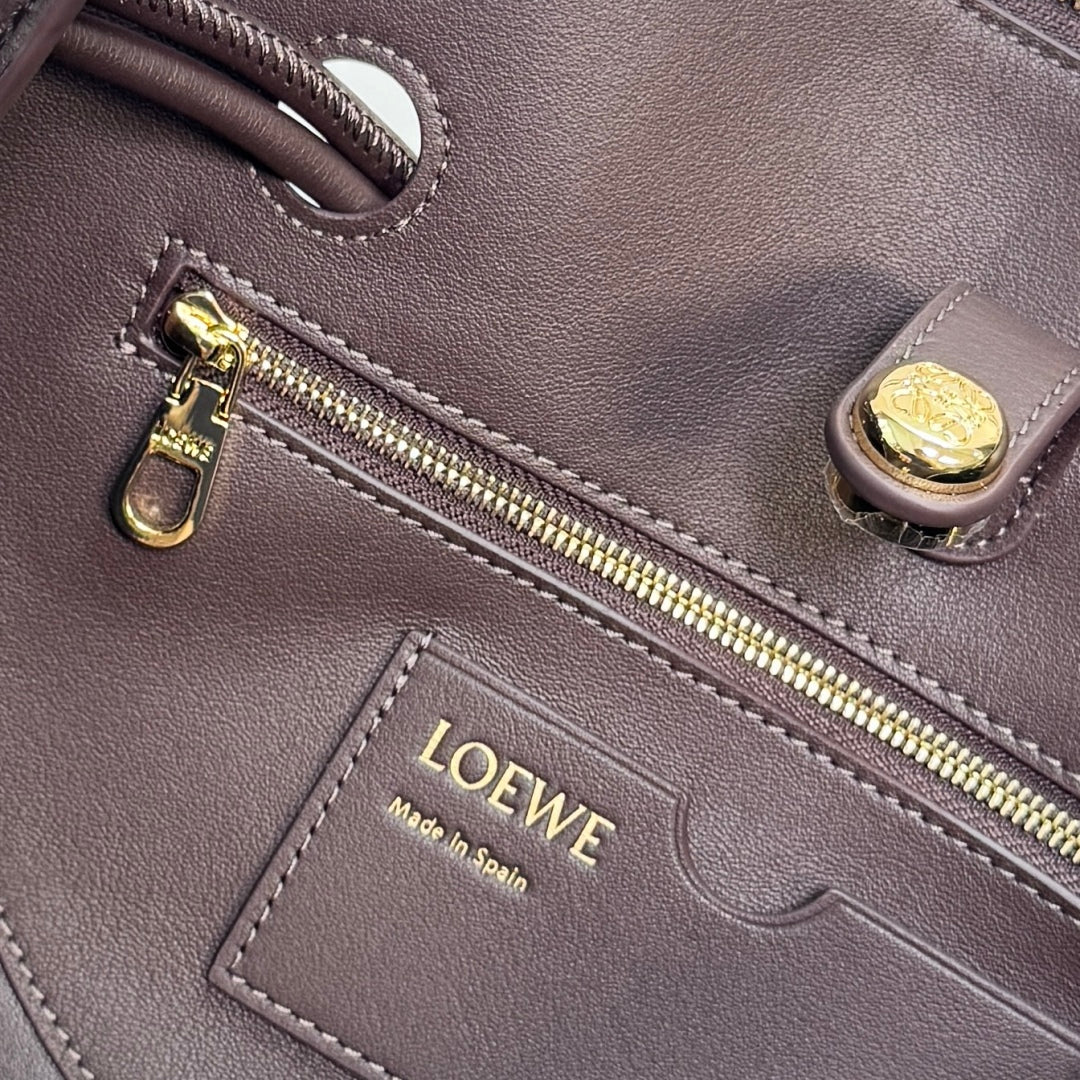 Loewe Madrid Handbag 28.5 Dark Reddish Brown Cowhide