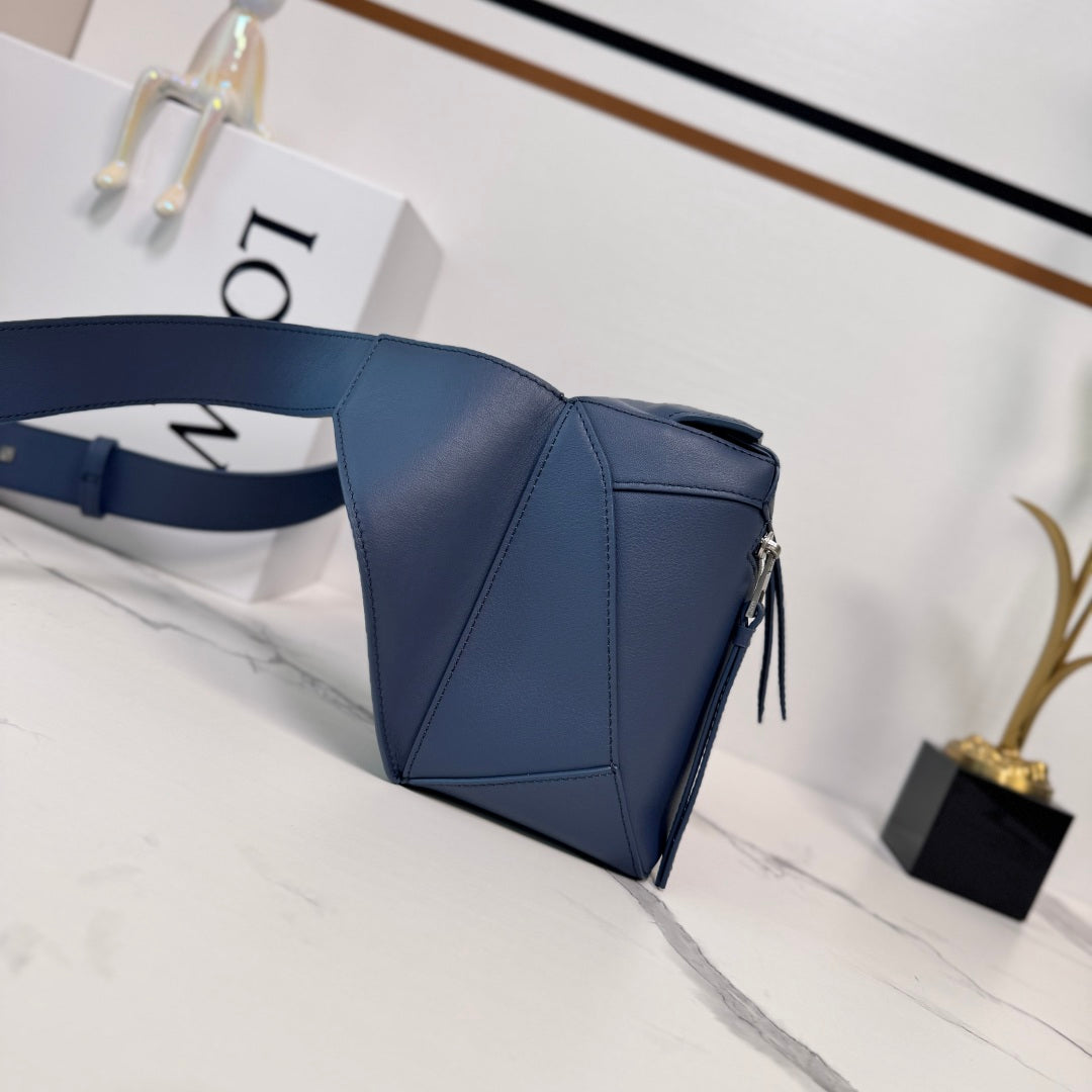 Loewe Puzzle Waist Bag 24 Navy Blue Cowhide