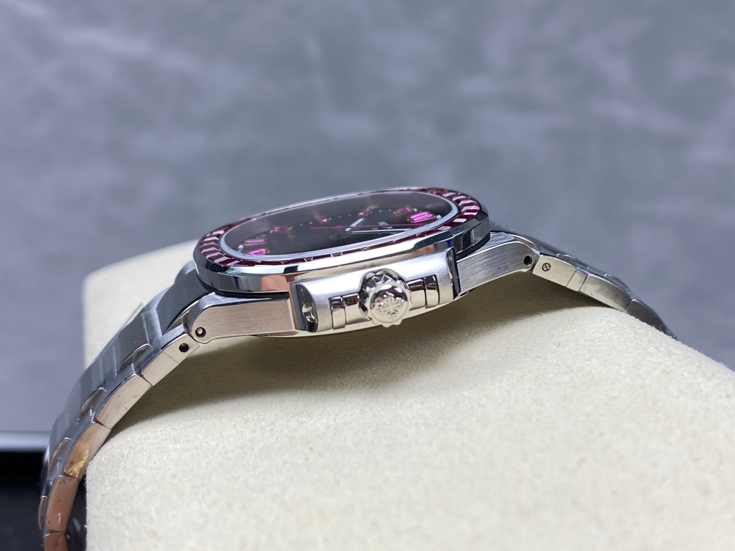 PATEK Nautilus 35.2mm Silver Black Pink Dial