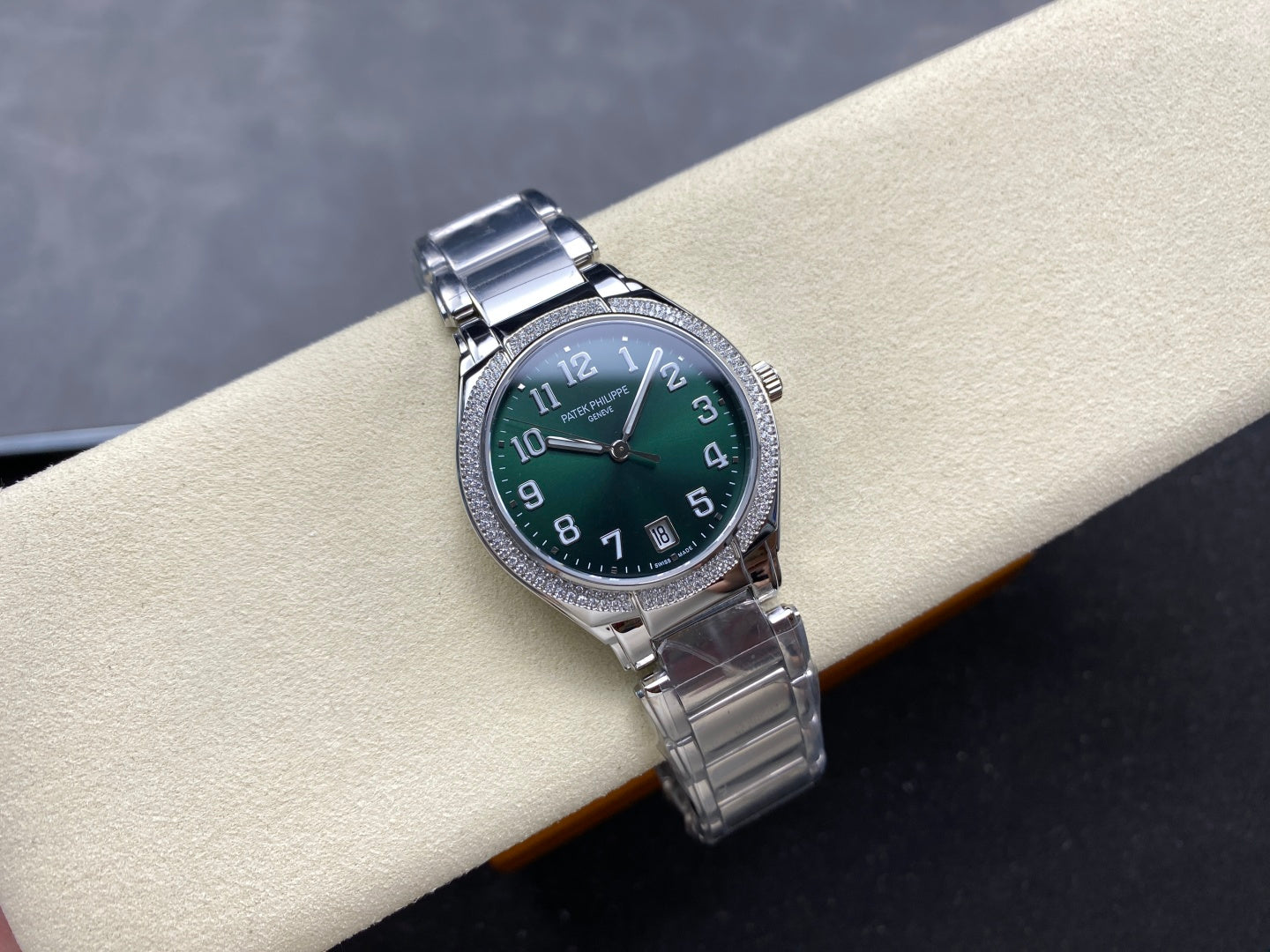 PATEK Twenty-Four 36mm Silver Dark Green Diamond