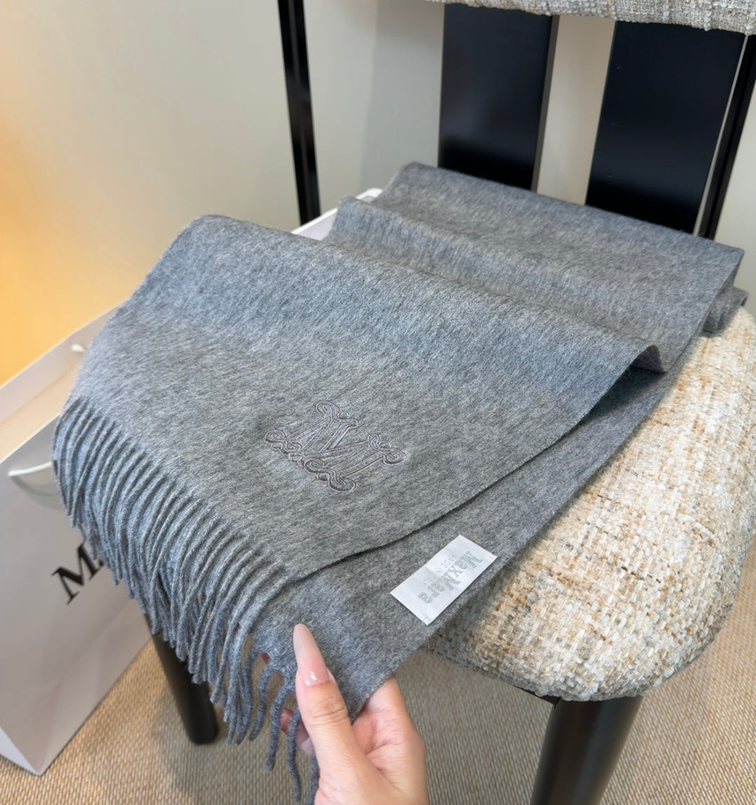 MaxMara Scarf 36*190cm Grey Cashmere 207627
