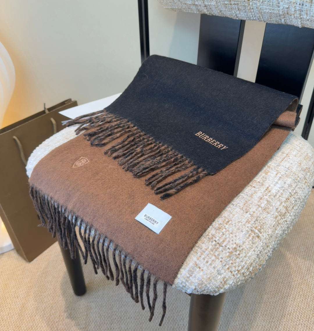BRR Reversible Scarf 30*180cm Black Brown Cashmere 207634